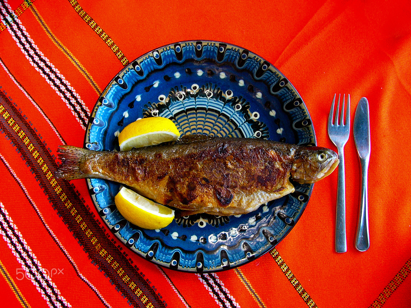 Panasonic DMC-FZ10 sample photo. Fried fish with lemon photography