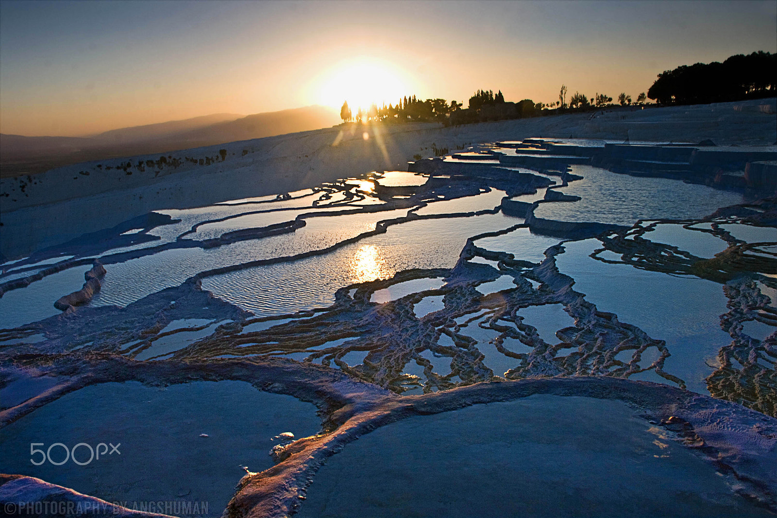 Canon EOS 400D (EOS Digital Rebel XTi / EOS Kiss Digital X) sample photo. The sun sets in pamukkale photography