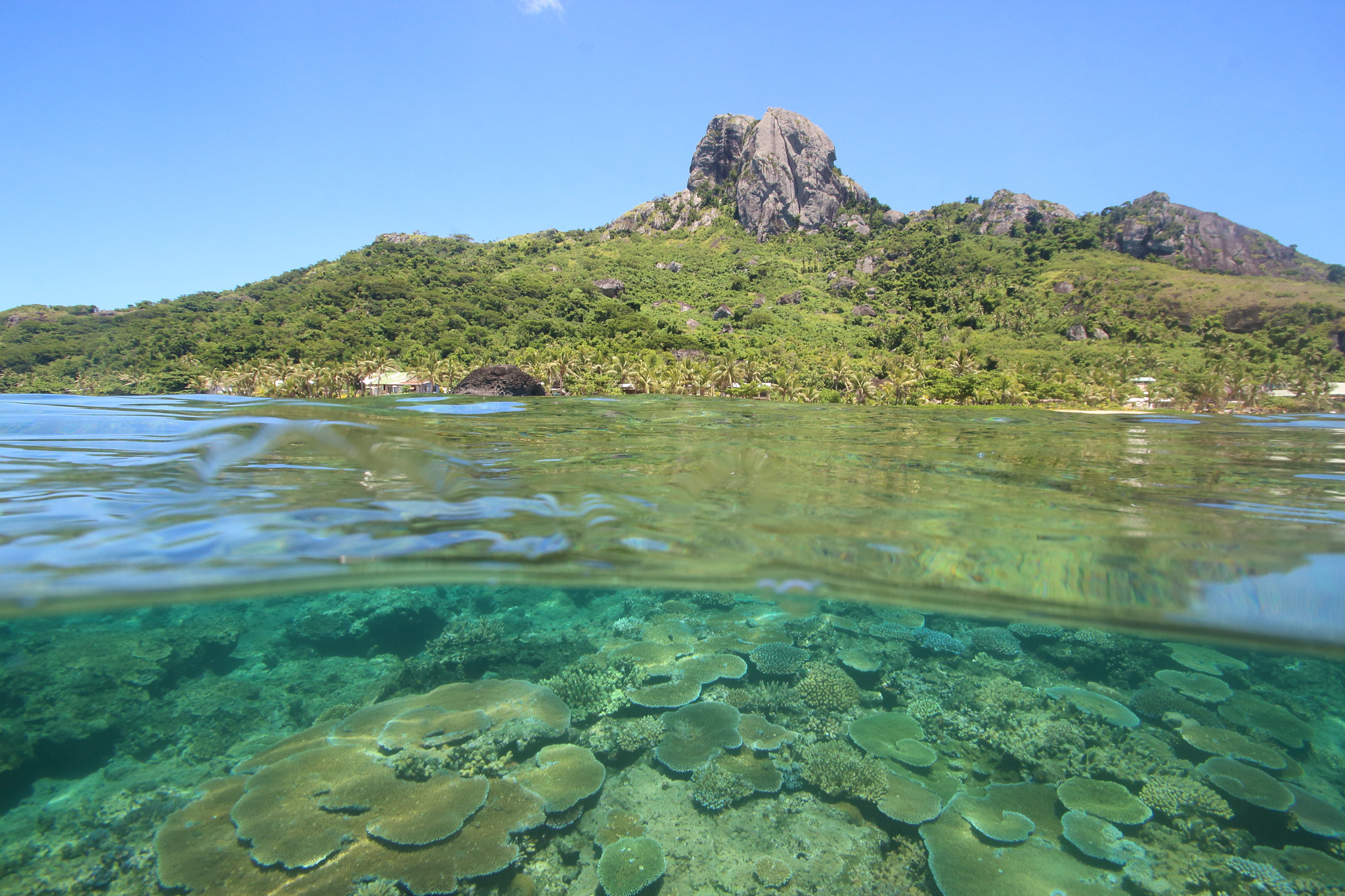 Sigma 10-20mm F3.5 EX DC HSM sample photo. Fiji island over under split shot photography