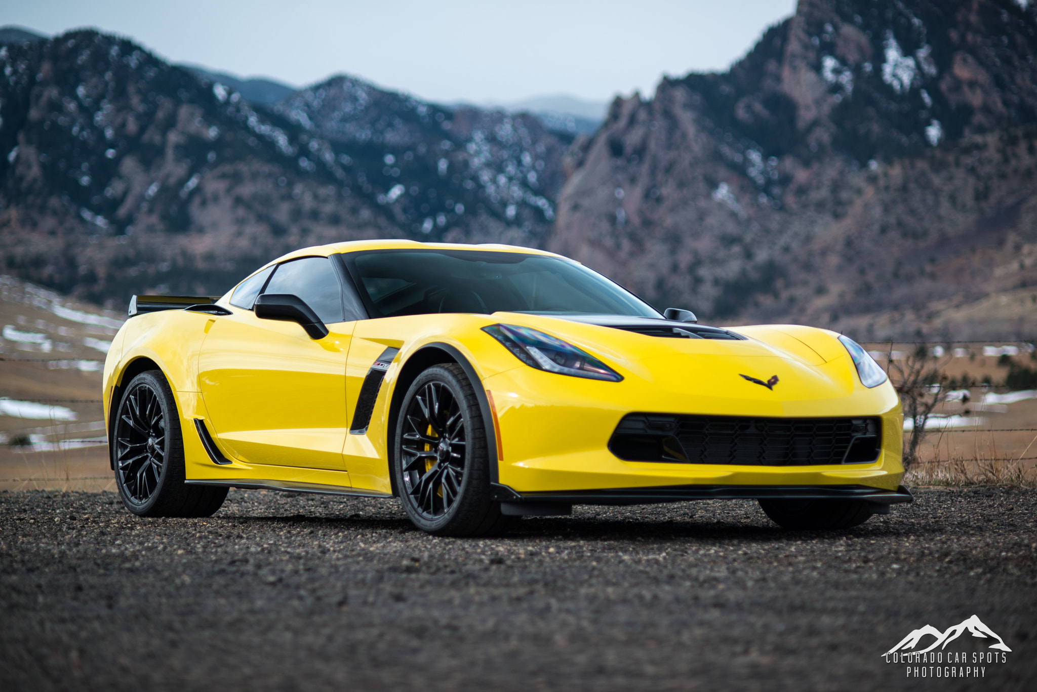 Nikon D600 + Nikon AF Nikkor 105mm F2D DC sample photo. Corvette c7 zo6 and mountains photography