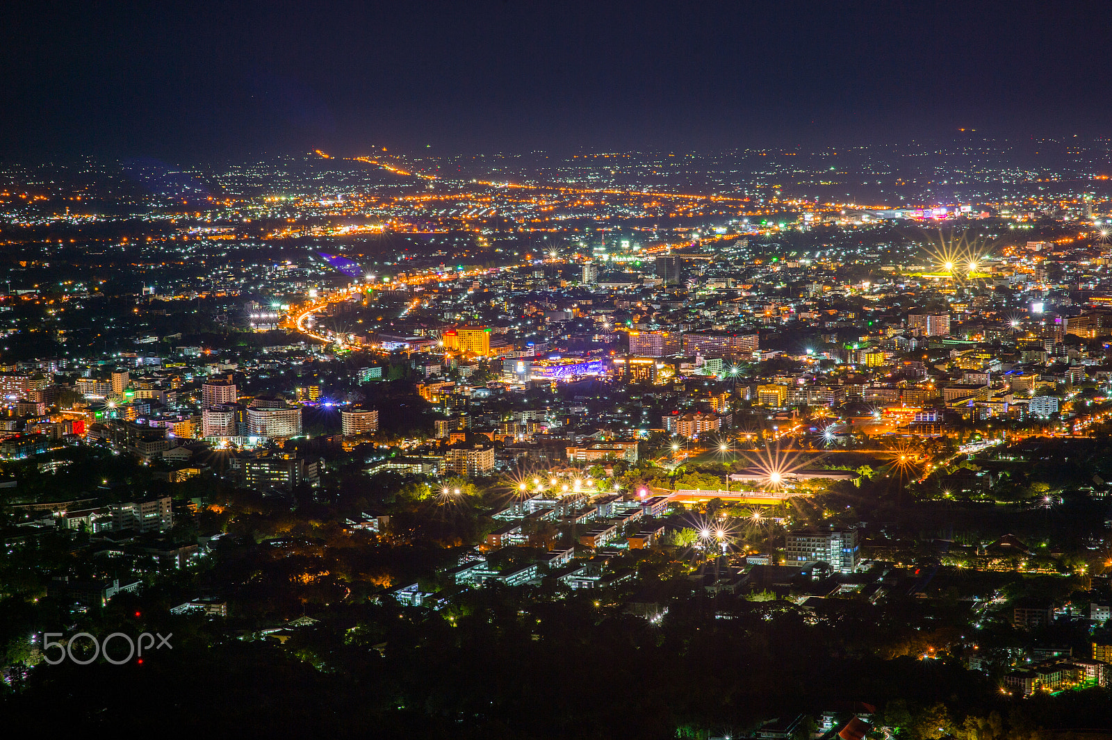 Nikon Df + Sigma 85mm F1.4 EX DG HSM sample photo. City night view,chiangmai,thailand. photography