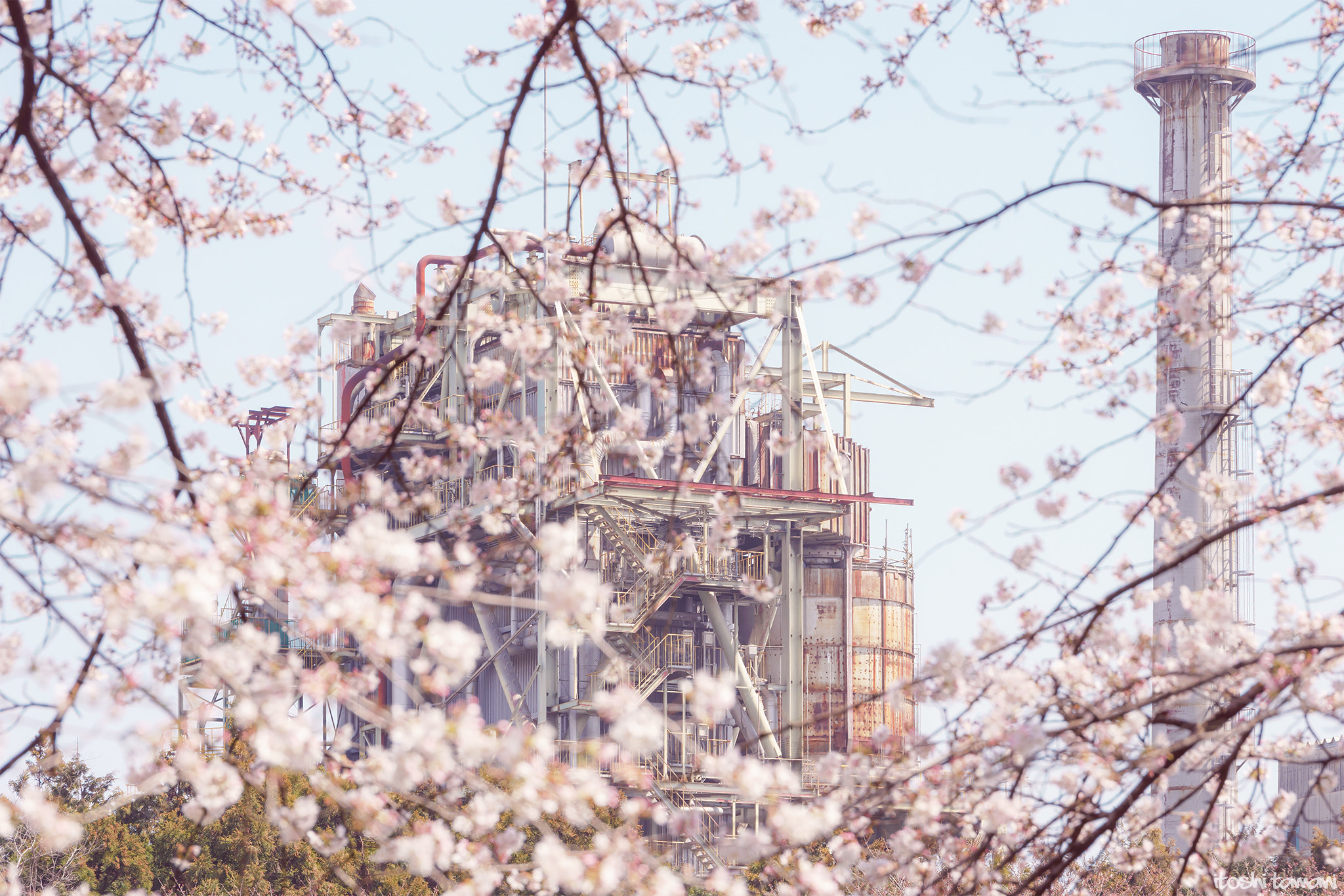 Tamron SP 70-200mm F2.8 Di VC USD sample photo. Sakura and factory photography