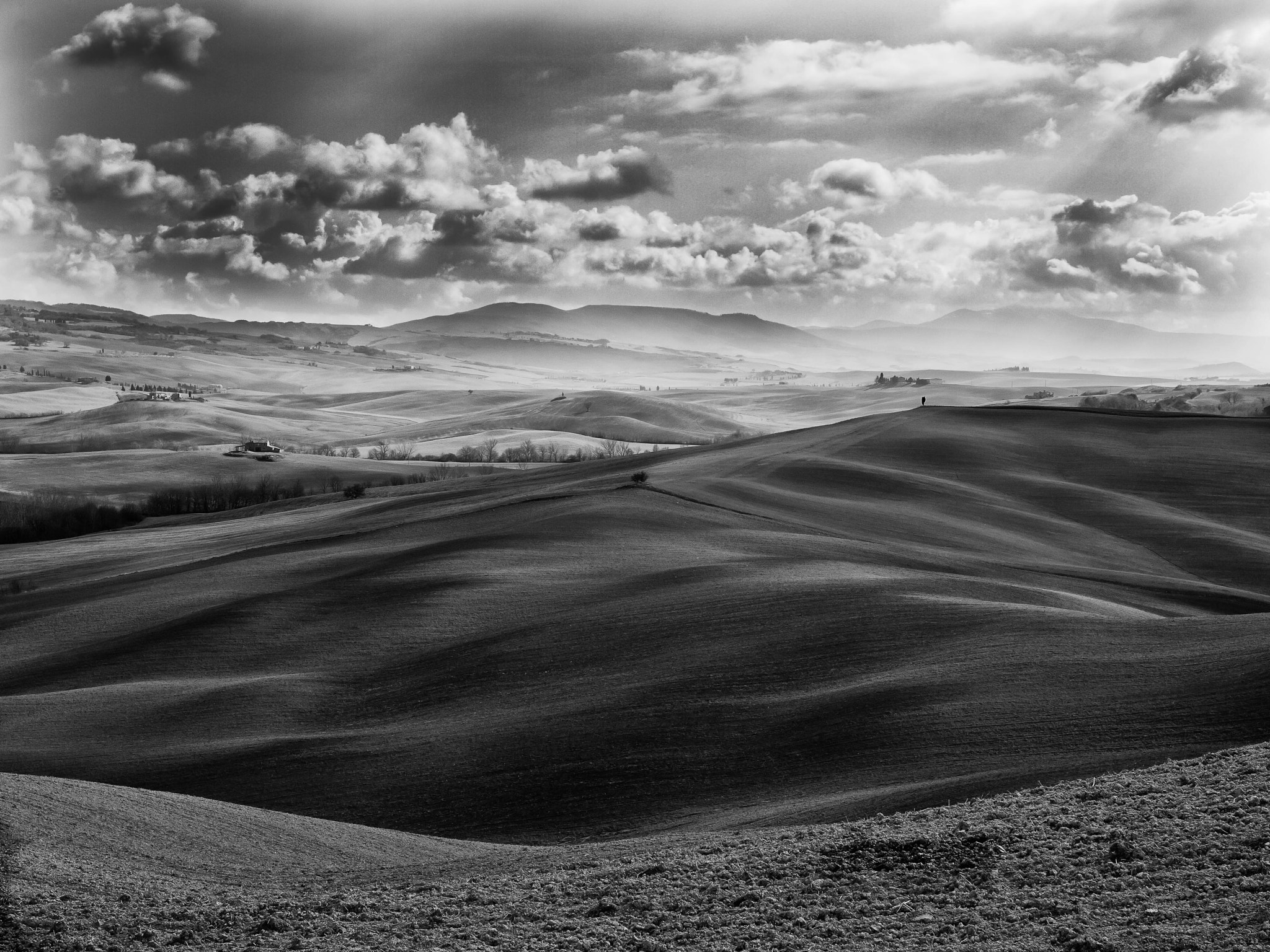 Olympus E-5 + OLYMPUS 14-54mm Lens sample photo. Pienza in bianco e nero photography