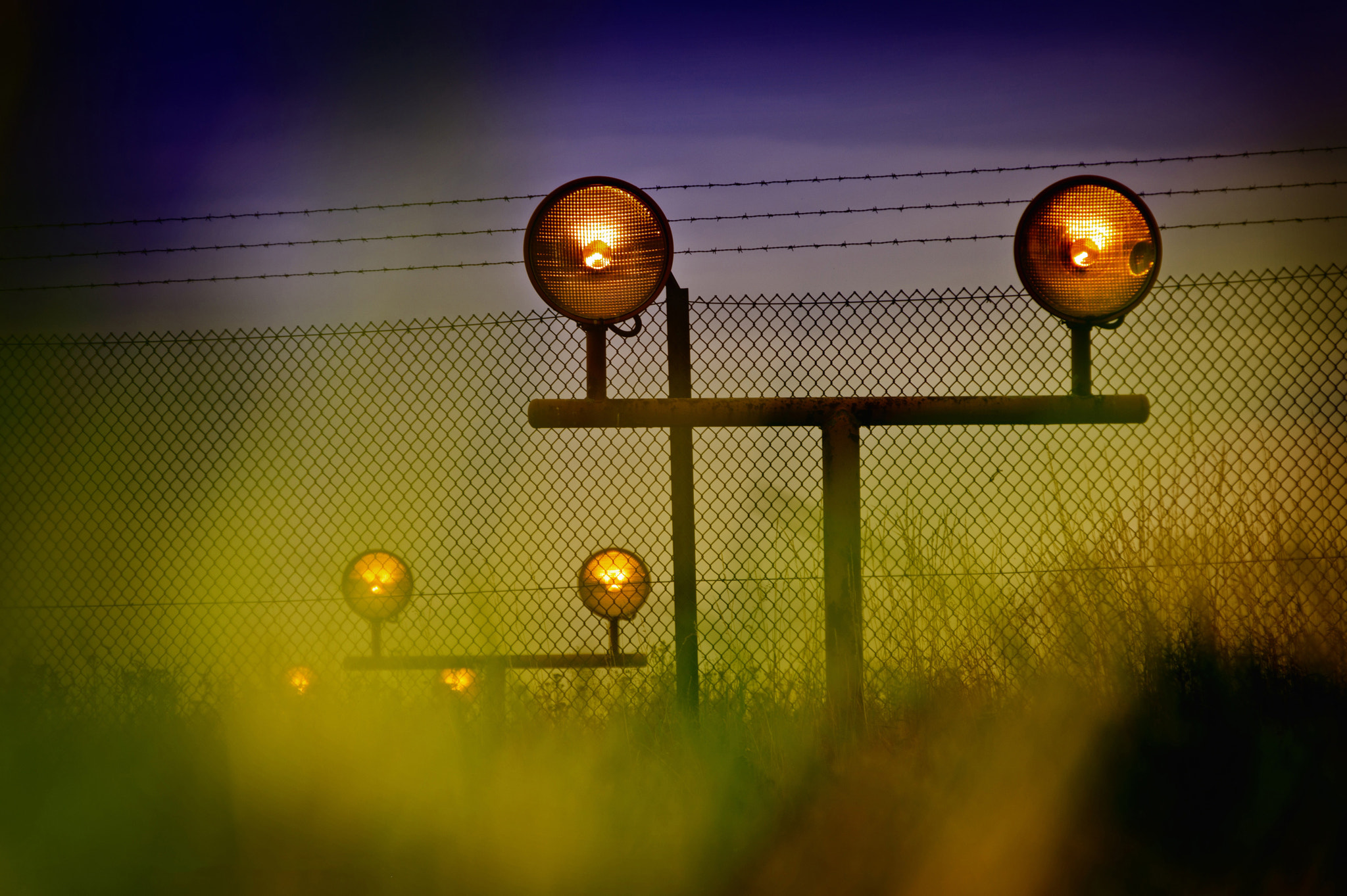 Sony Alpha DSLR-A580 sample photo. Runway lights photography