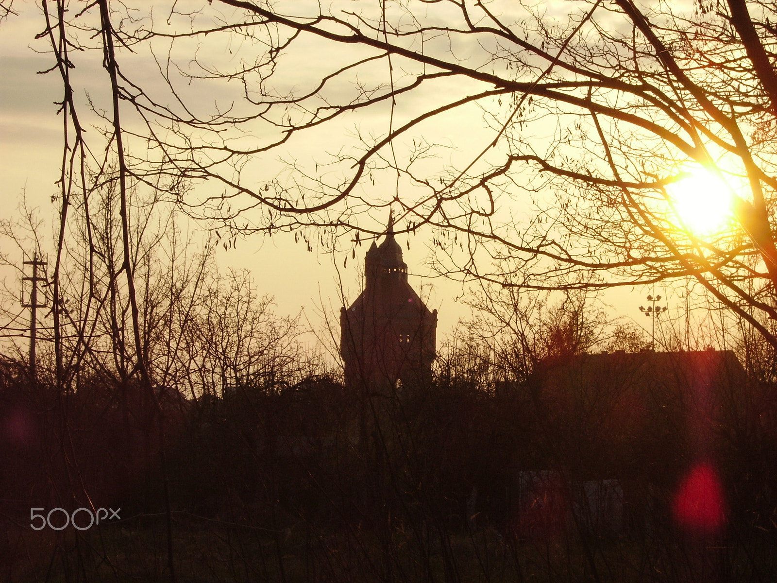 Pentax OPTIO 60 sample photo. Water tower photography