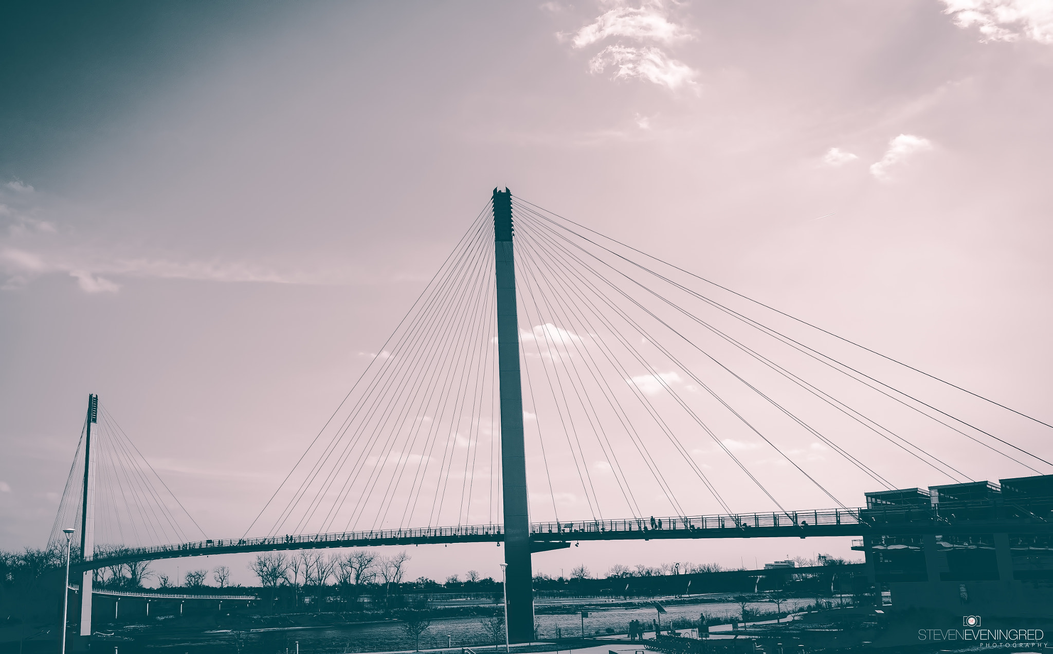 Sony a6000 + Sony Vario-Tessar T* FE 16-35mm F4 ZA OSS sample photo. Omaha bob kerrey pedestrian bridge council bluffs, iowa photography