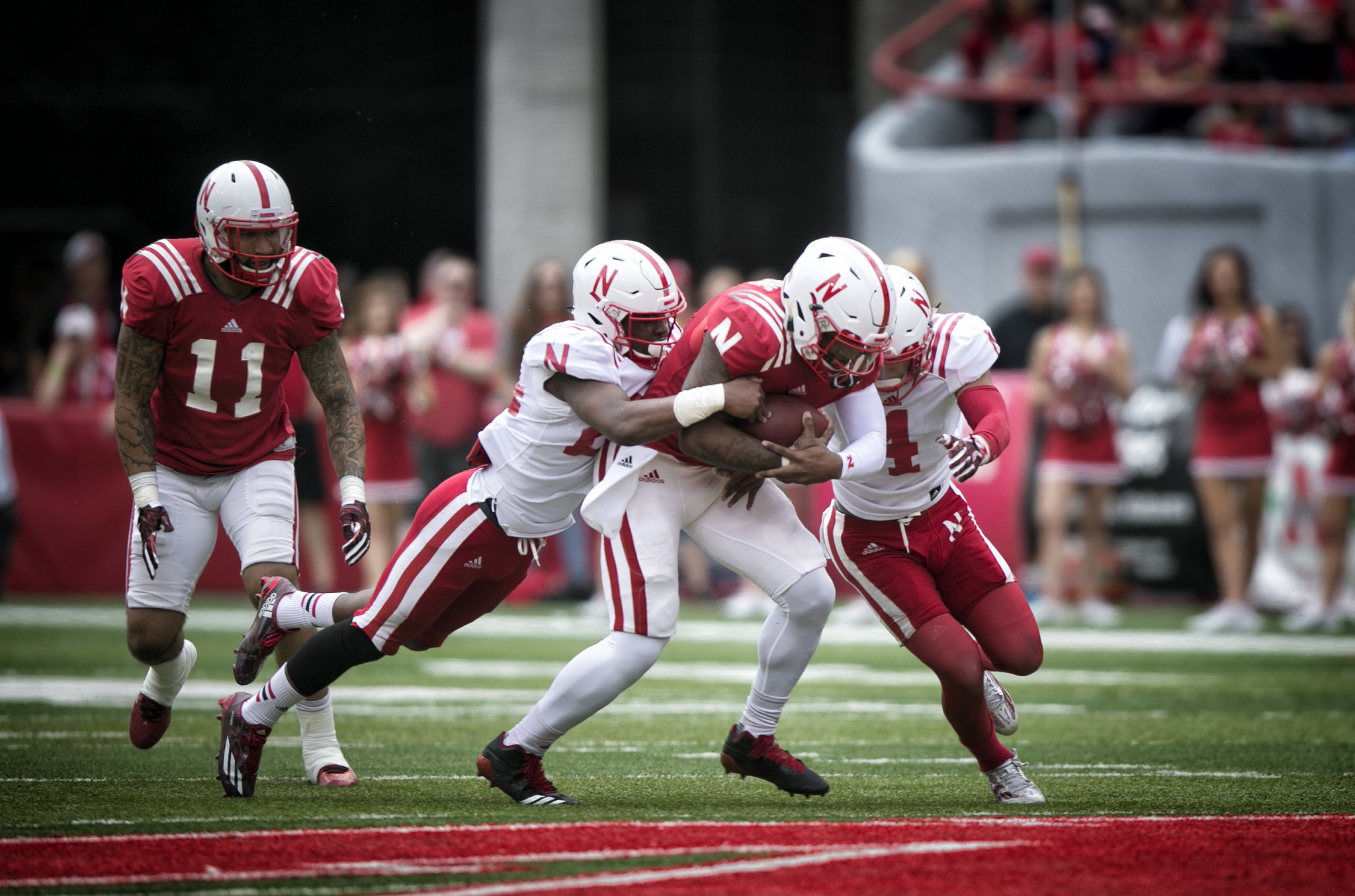 Canon EF 400mm F2.8L IS USM sample photo. Husker spring game photography