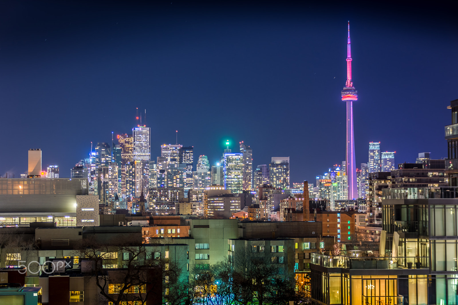 Sigma 18-200mm F3.5-6.3 DC OS HSM sample photo. Night toronto skyline photography