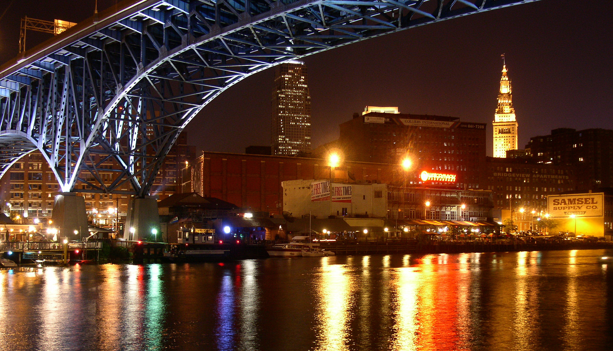 KONICA MINOLTA DiMAGE F300 sample photo. Cleveland at night photography