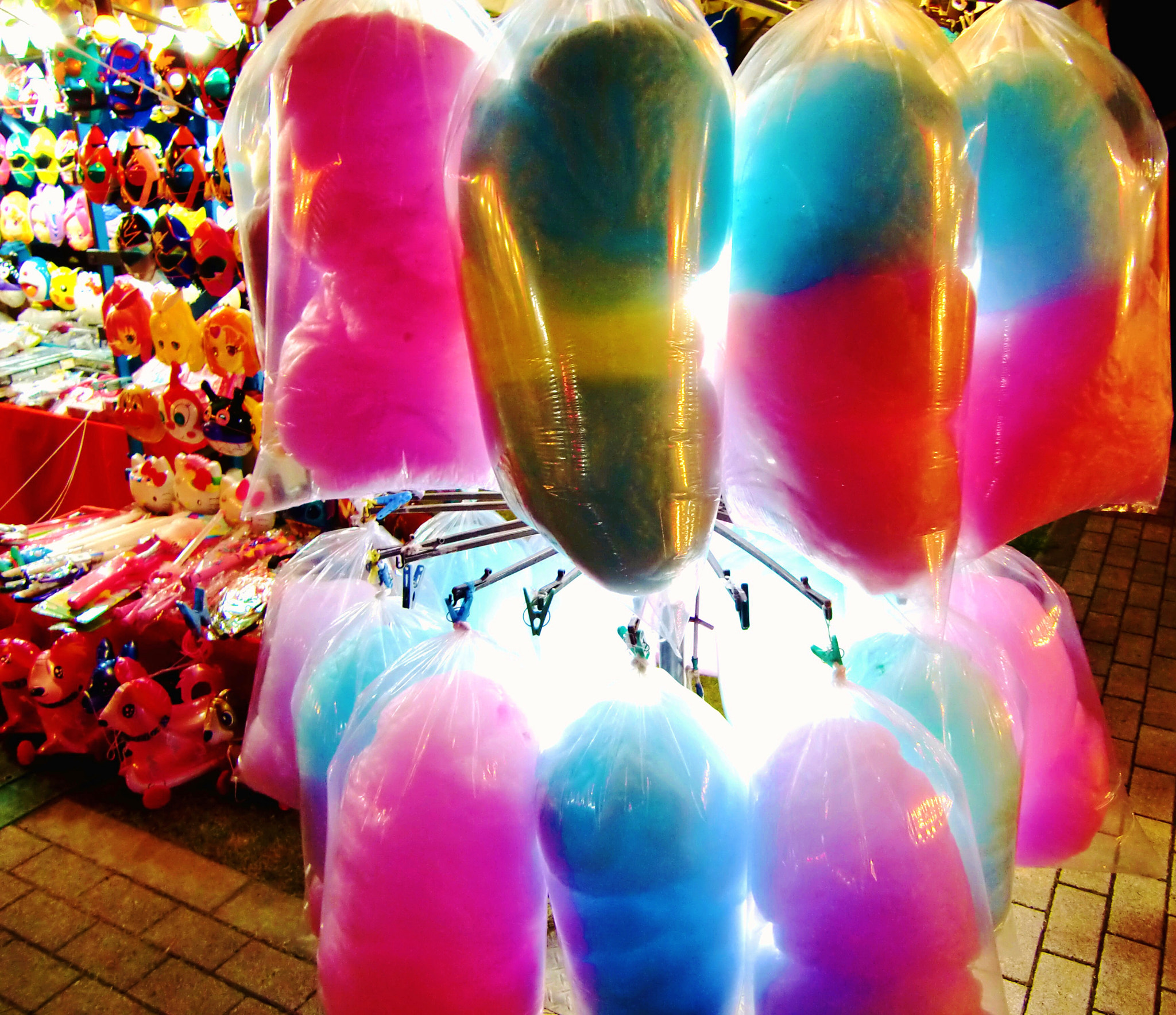 CASIO EX-Z450 sample photo. Colorful cotton candy in festival photography