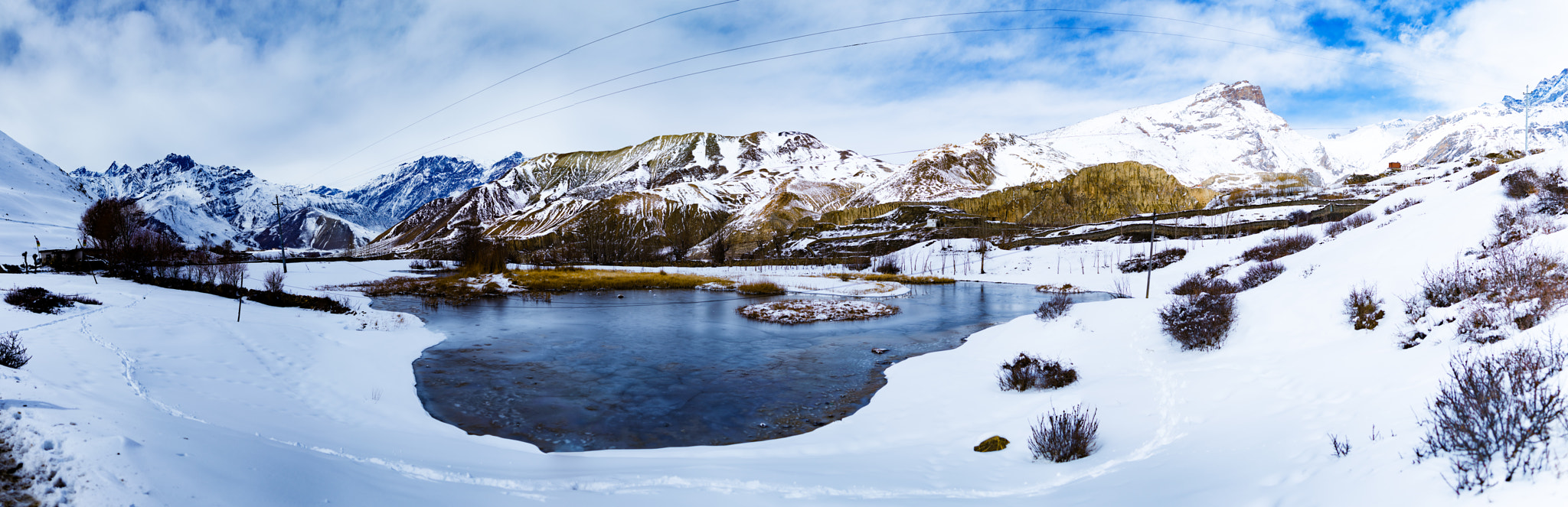 Nikon D4 + Nikon AF Nikkor 35mm F2D sample photo. Lake of kagbeni; napal. panorama. photography