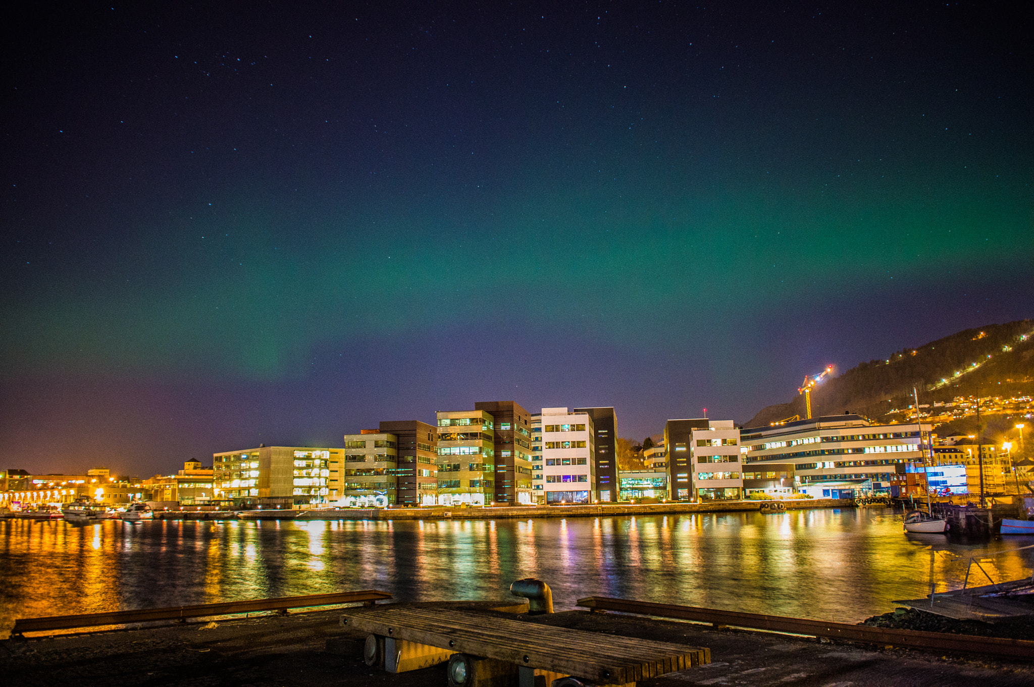 Sigma 18-50mm F2.8-4.5 DC OS HSM sample photo. City view and the aurora photography