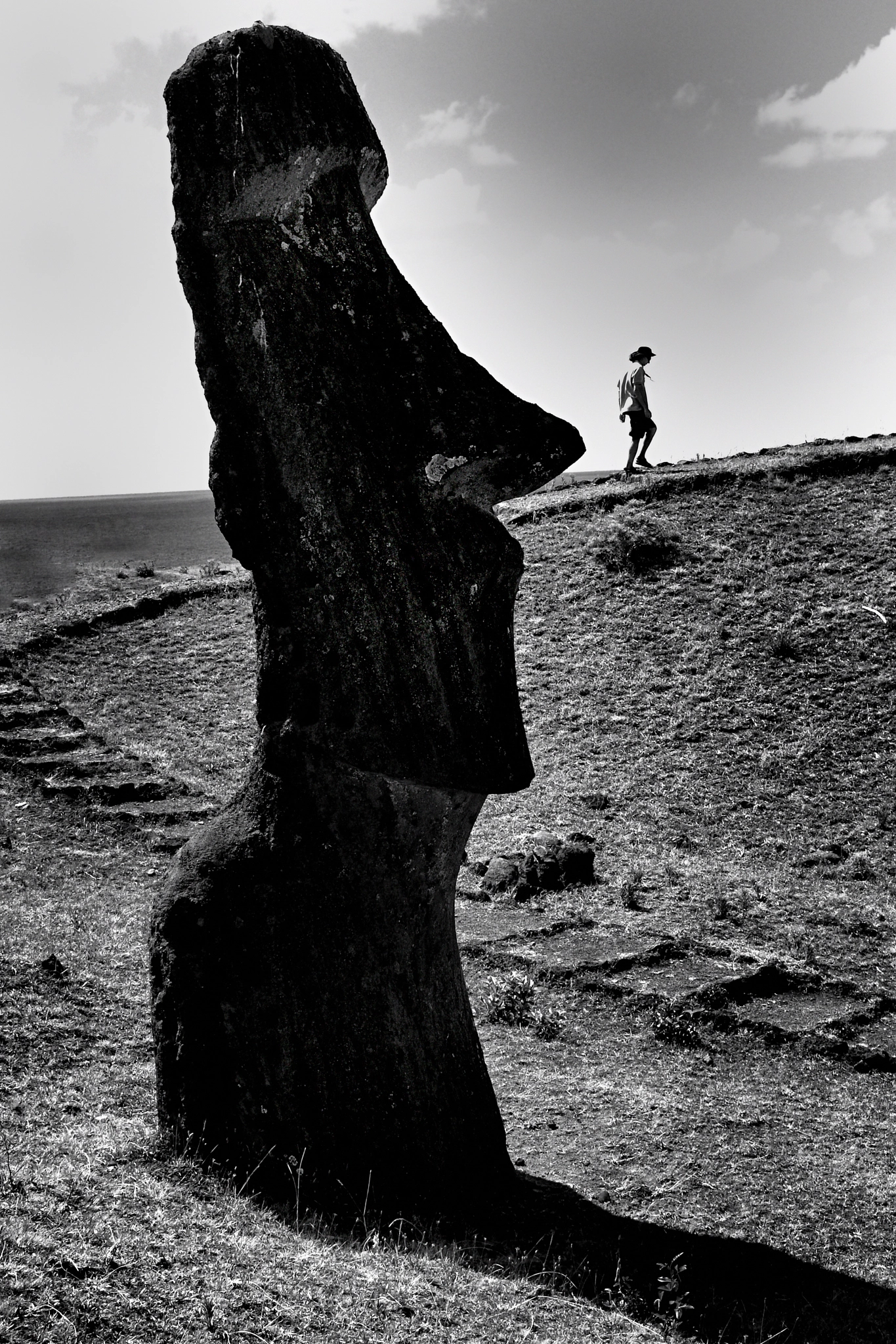 Nikon D200 sample photo. Moai    b&w photography