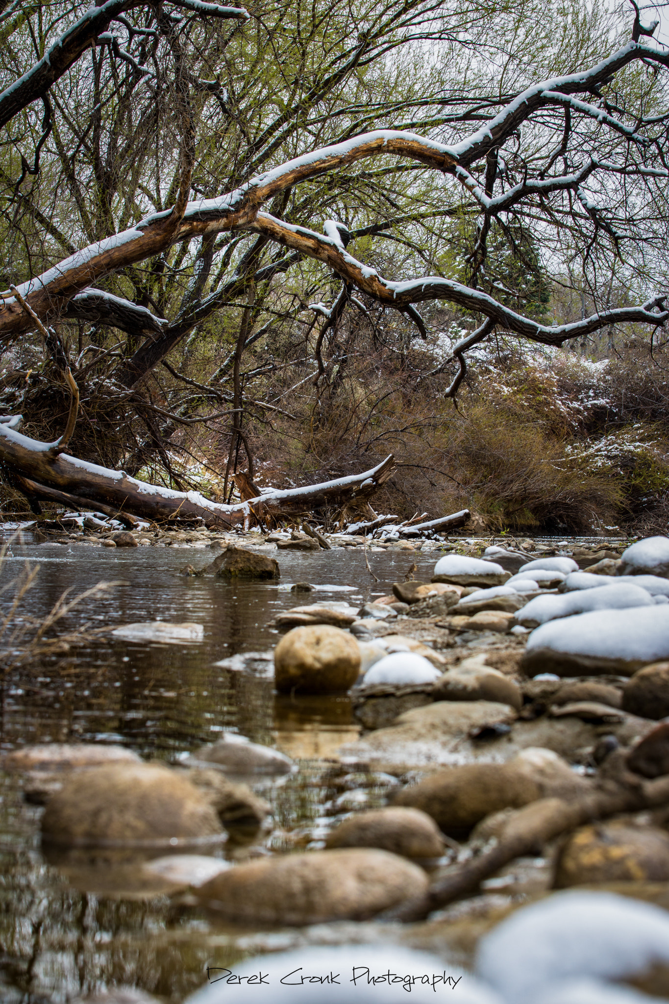 Canon EOS 750D (EOS Rebel T6i / EOS Kiss X8i) + Canon EF 70-200mm F4L USM sample photo. Snowy spring river photography