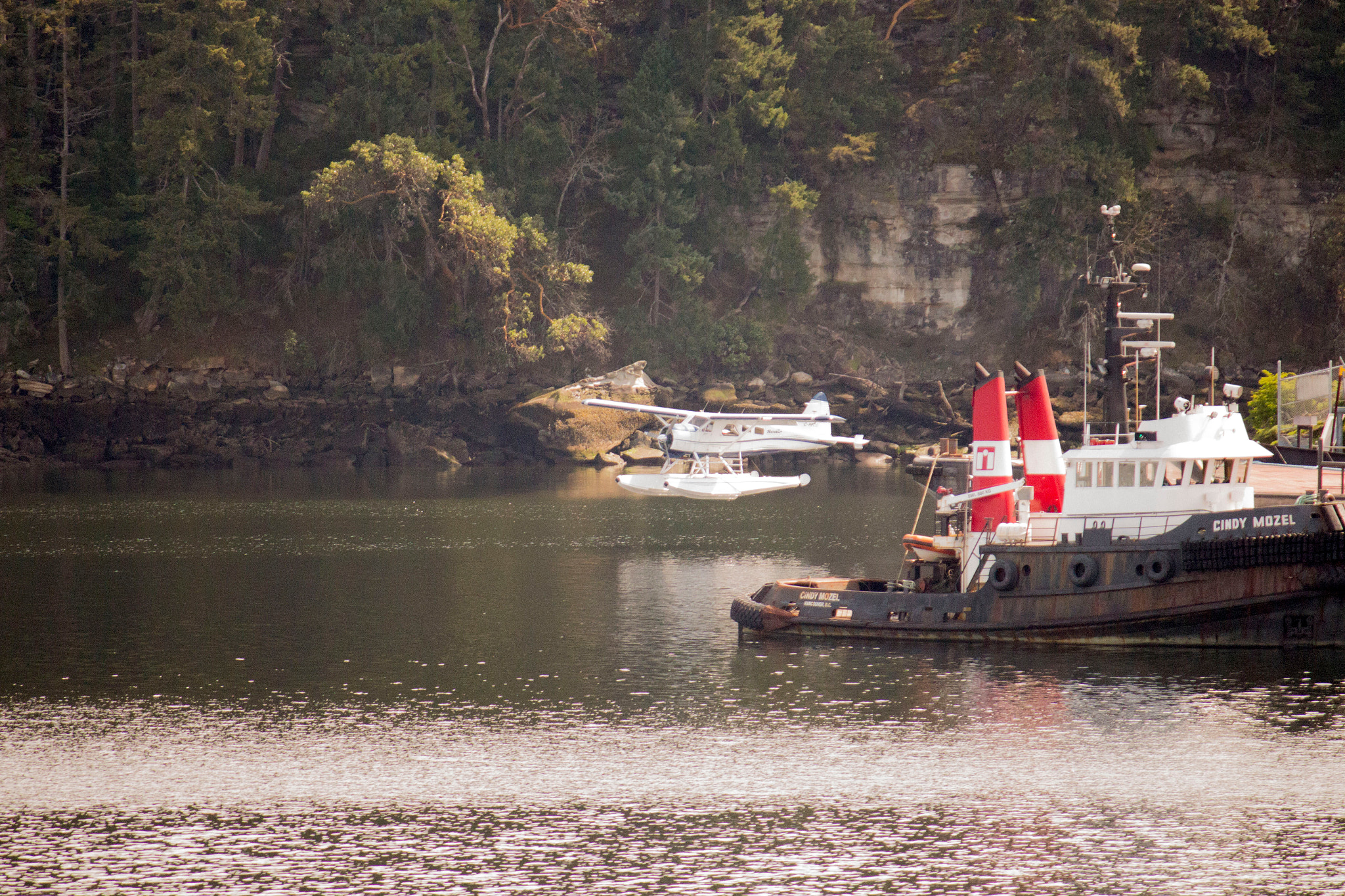Canon EF-S 55-250mm F4-5.6 IS sample photo. Seaplane landing photography