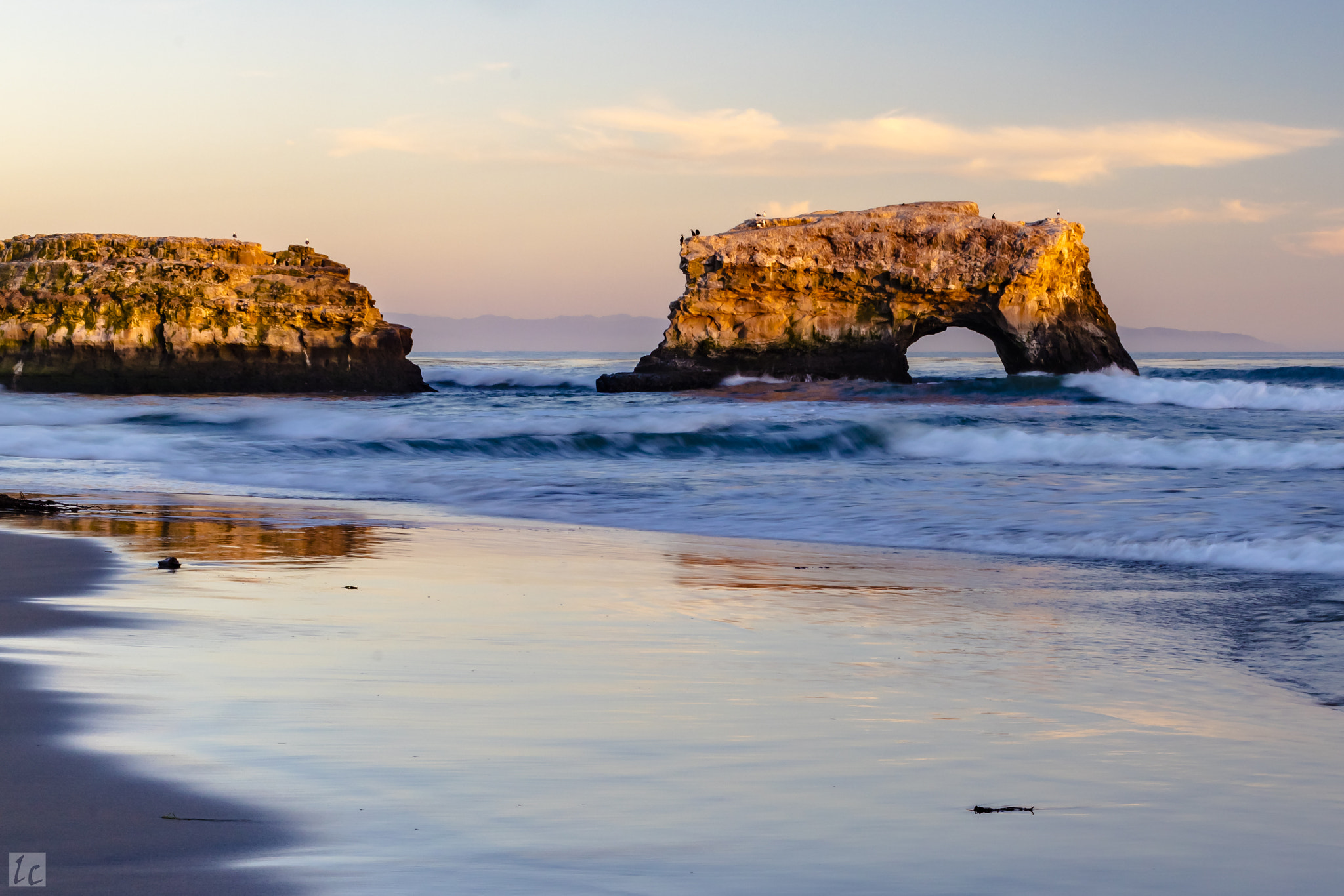 Canon EOS 5DS R + Canon EF 35mm F1.4L USM sample photo. Natural bridges state beach at sunset photography