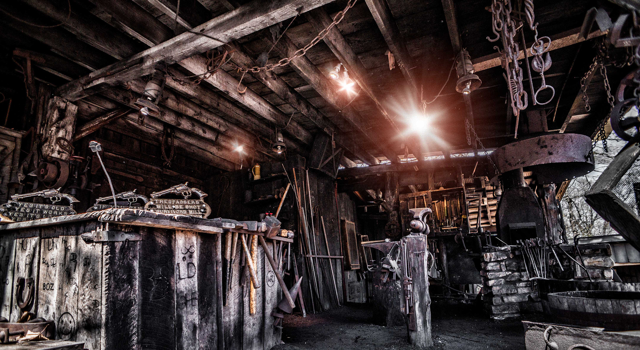 Sony Alpha NEX-3N + Sony E 16mm F2.8 sample photo. Blacksmith - silver dollar city - branson missouri photography
