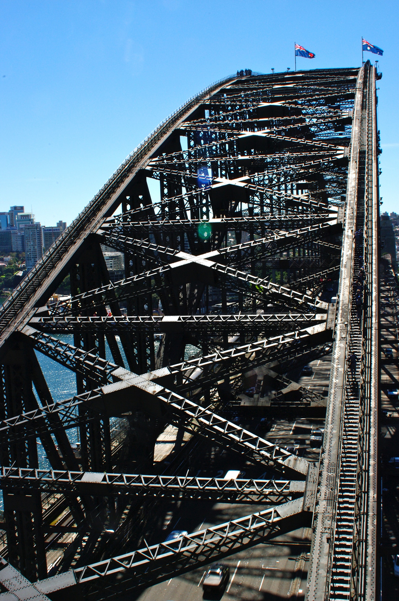 Pentax K20D sample photo. Unusual view of the sydney harbour bridge photography