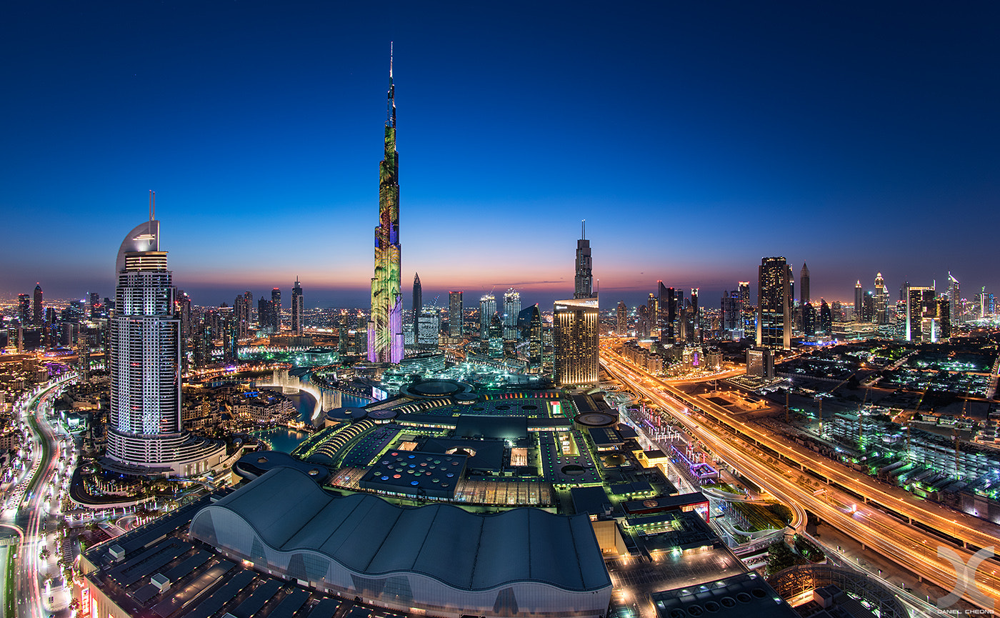 Nikon D810 + Nikon AF Fisheye-Nikkor 16mm F2.8D sample photo. Downtown dubai photography