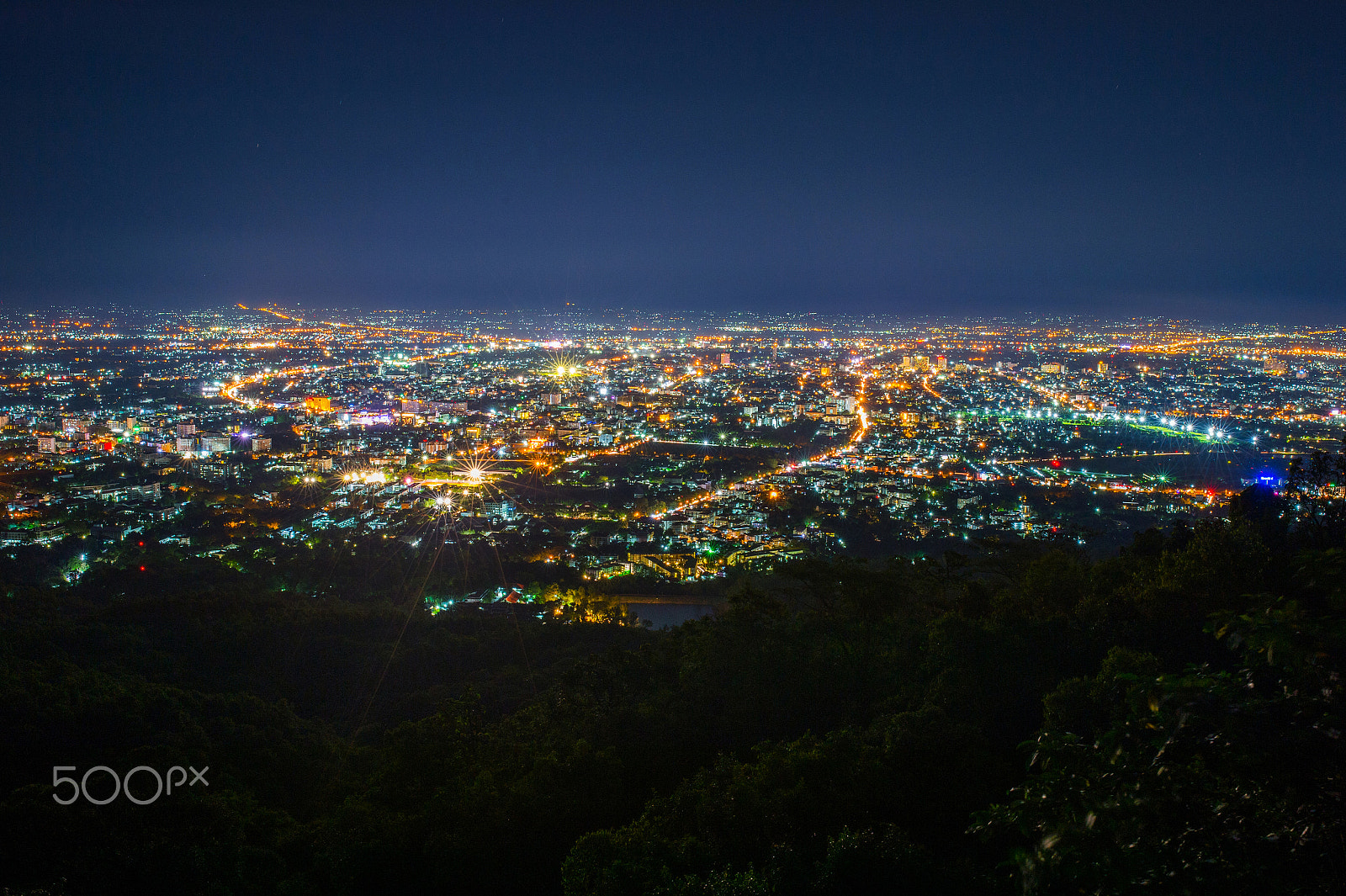 Nikon Df + Sigma 35mm F1.4 DG HSM Art sample photo. City night view,chiangmai,thailand. photography