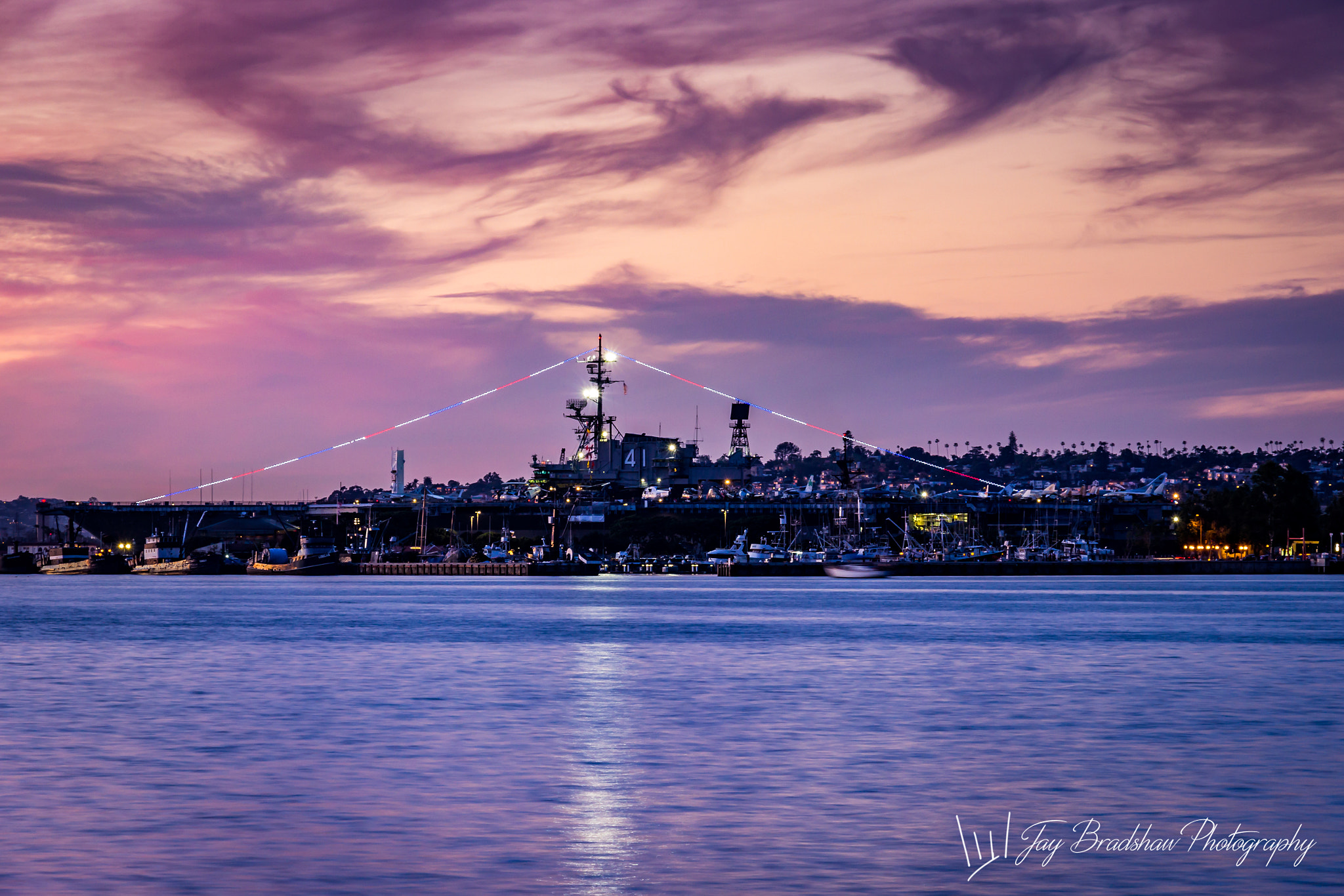 Canon EF-S 18-135mm F3.5-5.6 IS STM sample photo. Uss midway at sunset photography