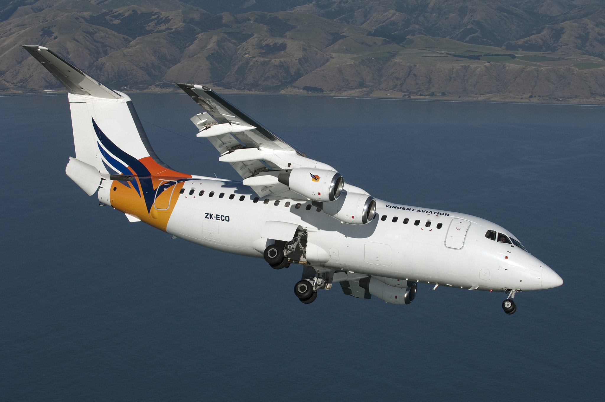 Nikon D2X sample photo. Bae-146 off the wairarapa coast photography