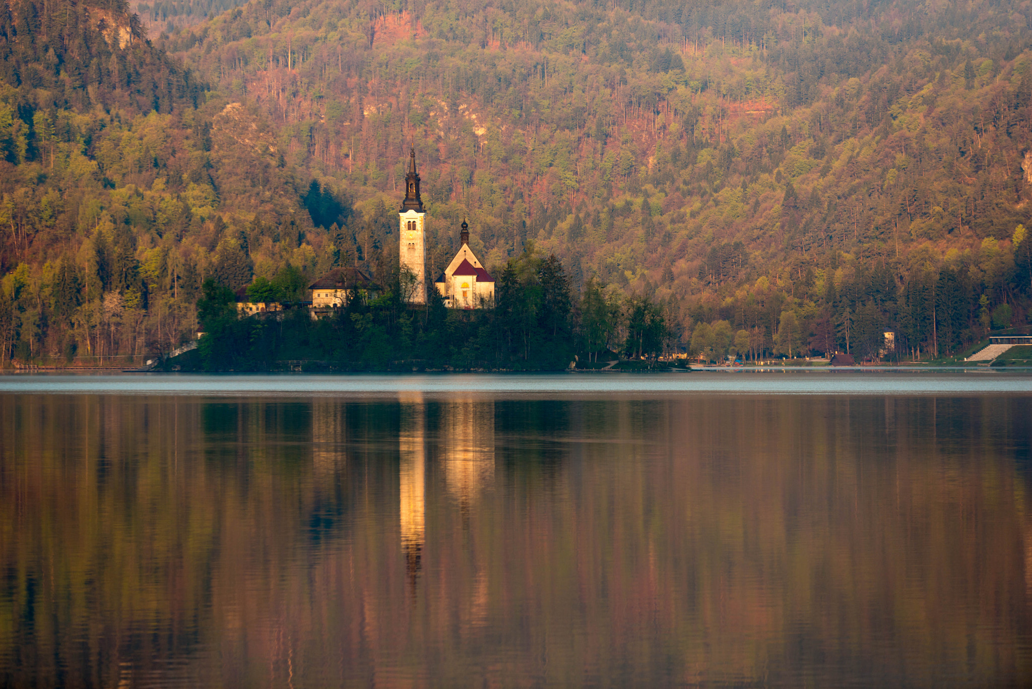 Sigma 70-200mm F2.8 EX DG OS HSM sample photo. Bled  at sunrise photography