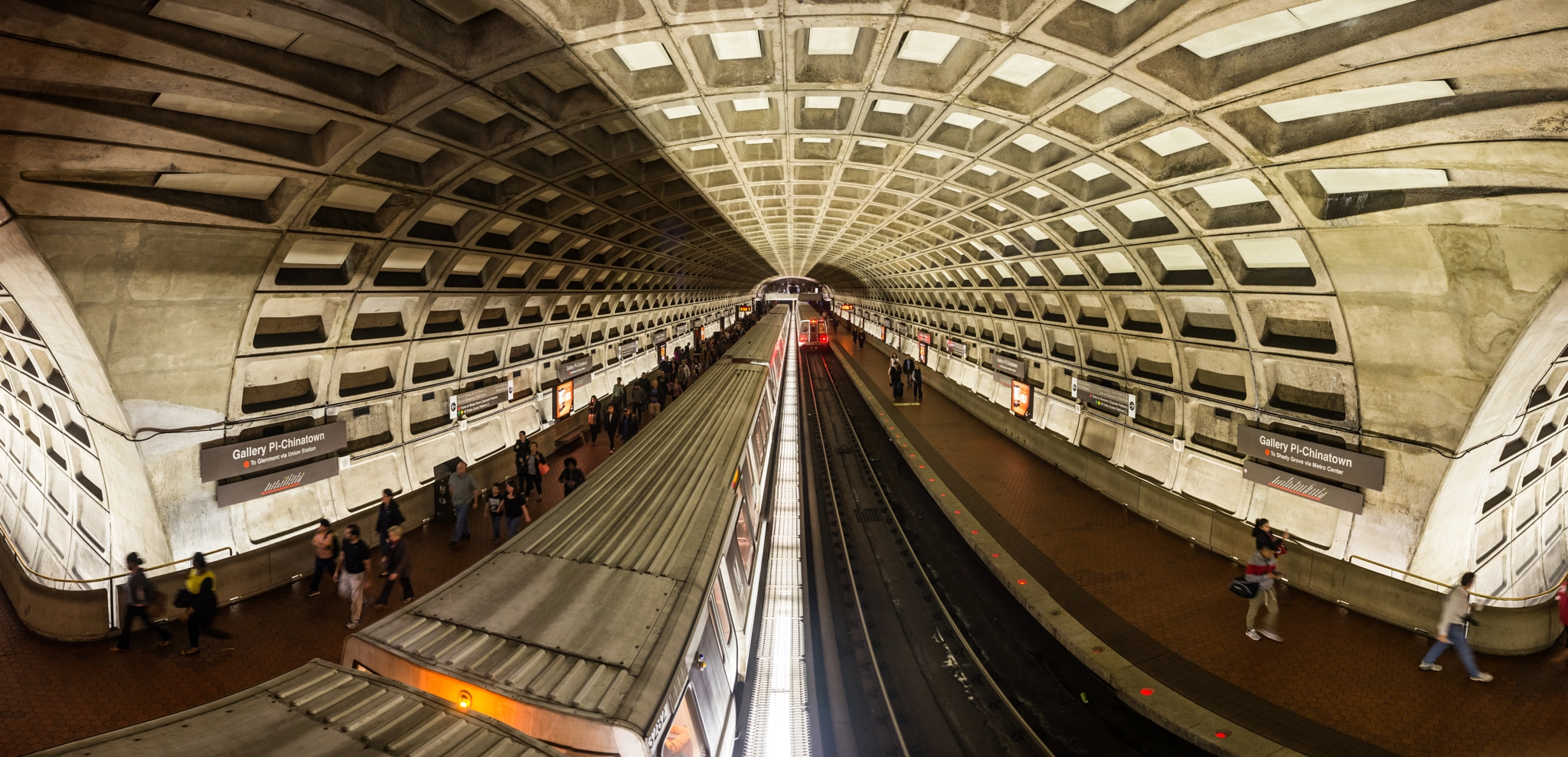 Nikon D800 + AF Nikkor 24mm f/2.8 sample photo. Gallery place metro station panorama photography