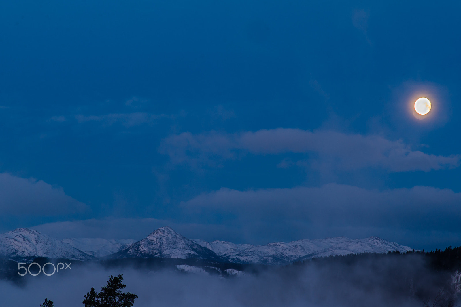 Nikon D3S sample photo. Moon over lifjell #1 photography