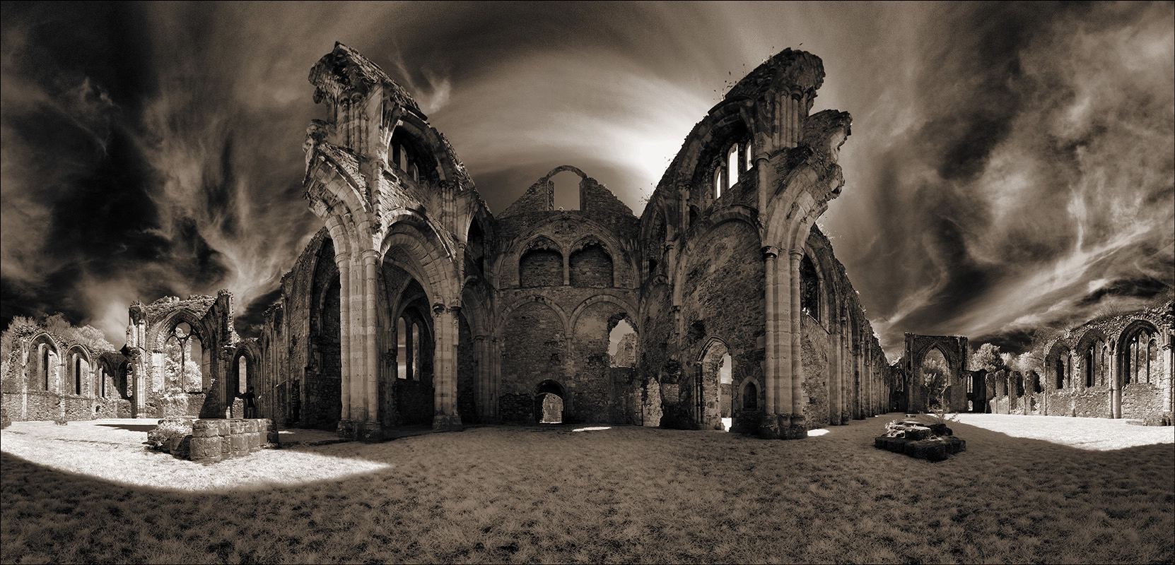 Pentax K-7 + A Series Lens sample photo. Netley abbey pano photography