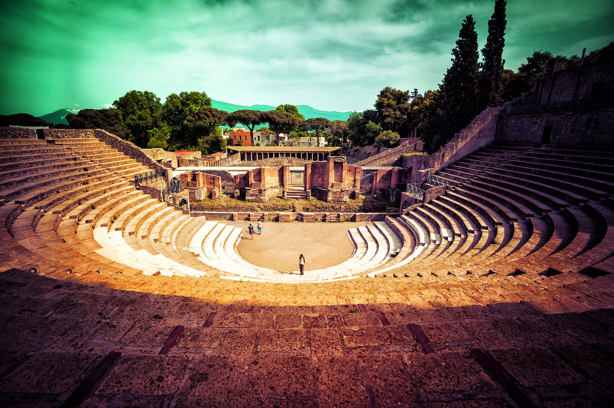 Sony Alpha NEX-3N + Sony E 10-18mm F4 OSS sample photo. The grand theatre of pompeii photography