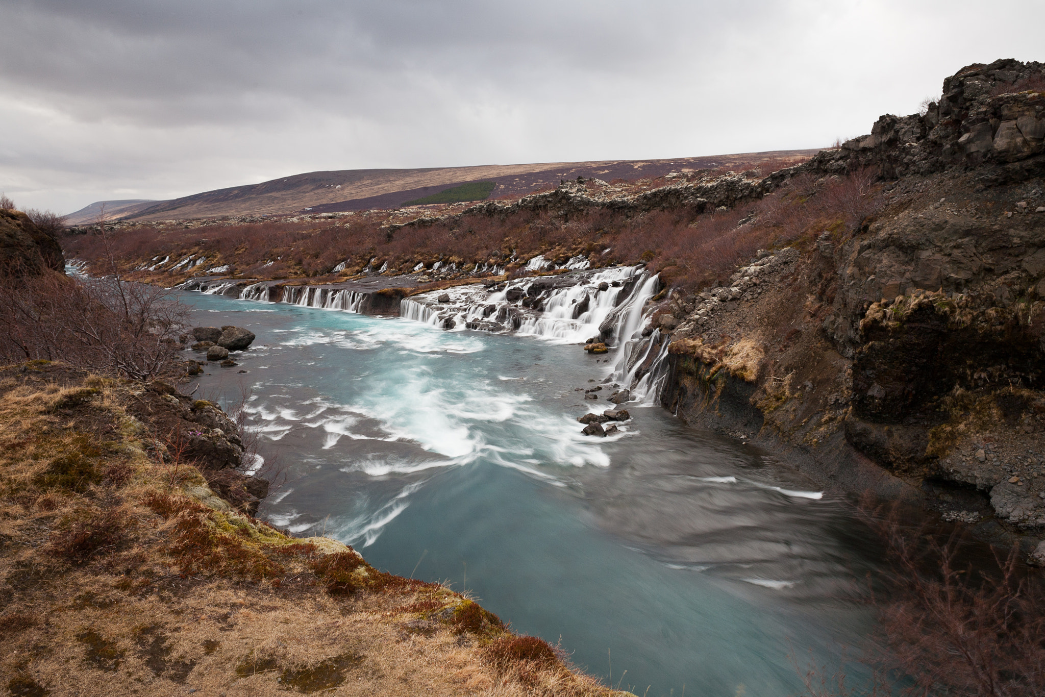 Canon EOS 5D + Canon EF 28mm F1.8 USM sample photo. Hraunfossar - iceland photography