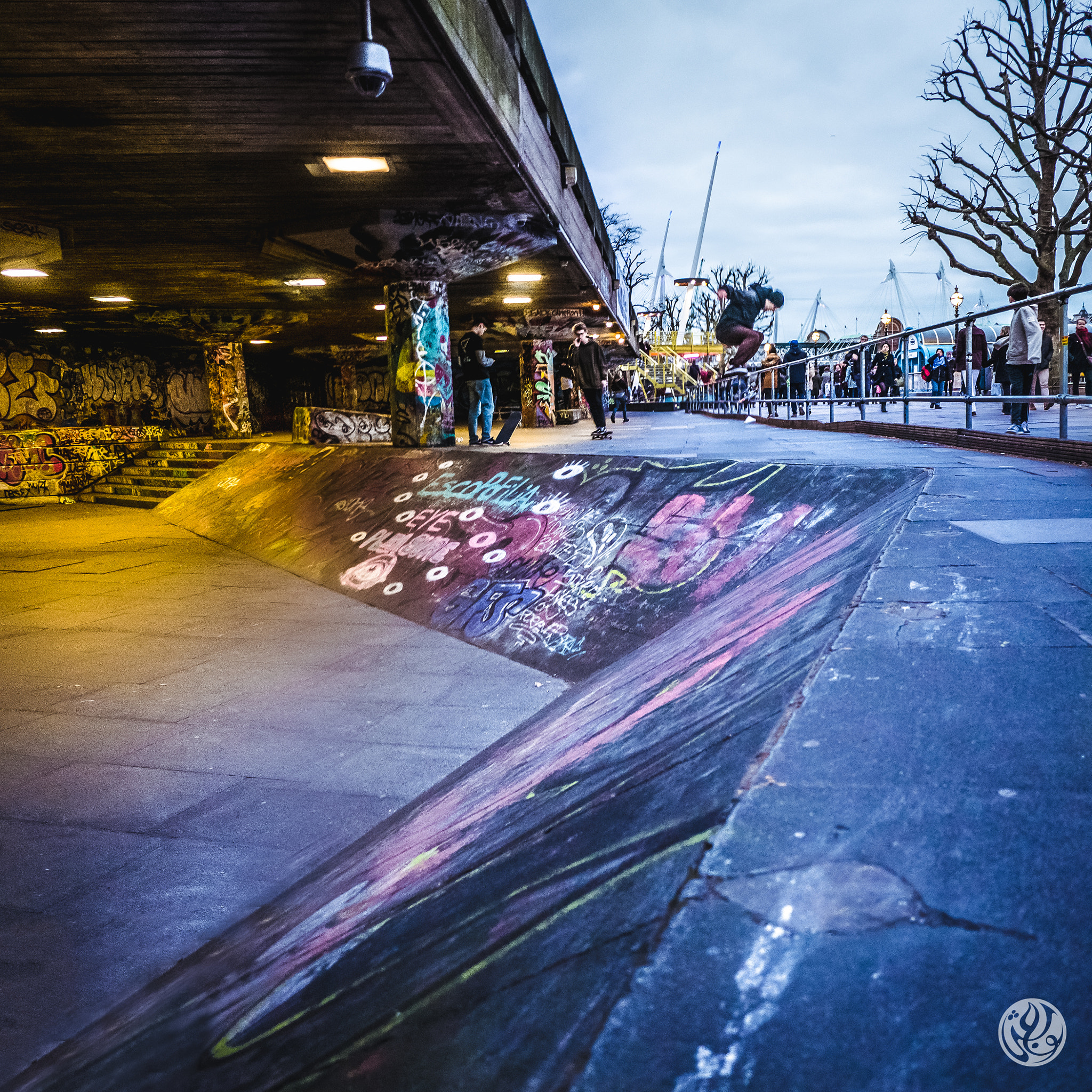 Panasonic Lumix DMC-GM1 + Panasonic Lumix G 14mm F2.5 ASPH sample photo. Where skateboarding is not a crime photography