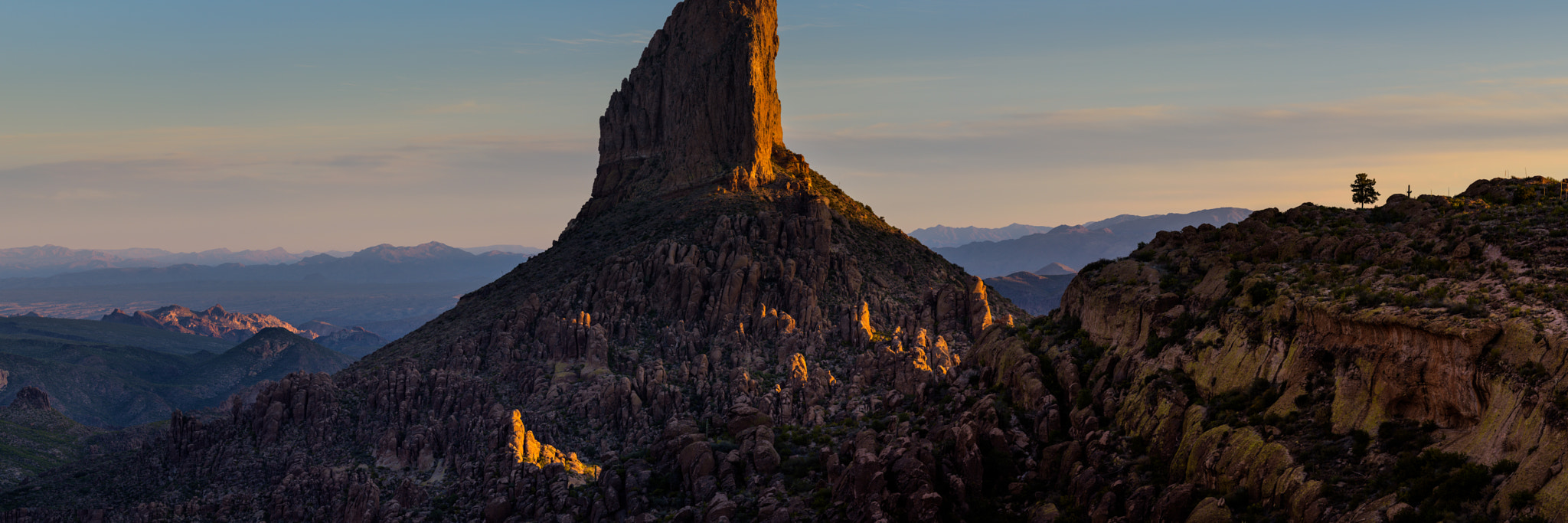 ZEISS Apo Sonnar T* 135mm F2 sample photo. Sunrise on weavers needle photography