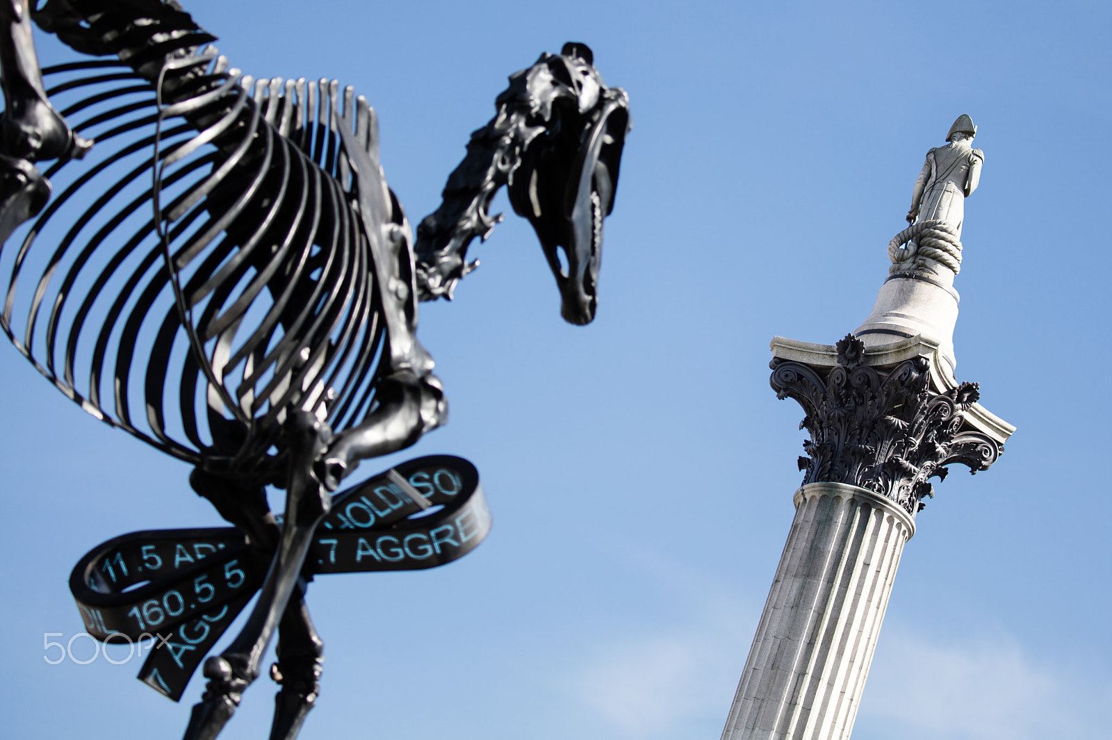 Canon EF 100-400mm F4.5-5.6L IS II USM sample photo. Nelsons column and dinosaur photography