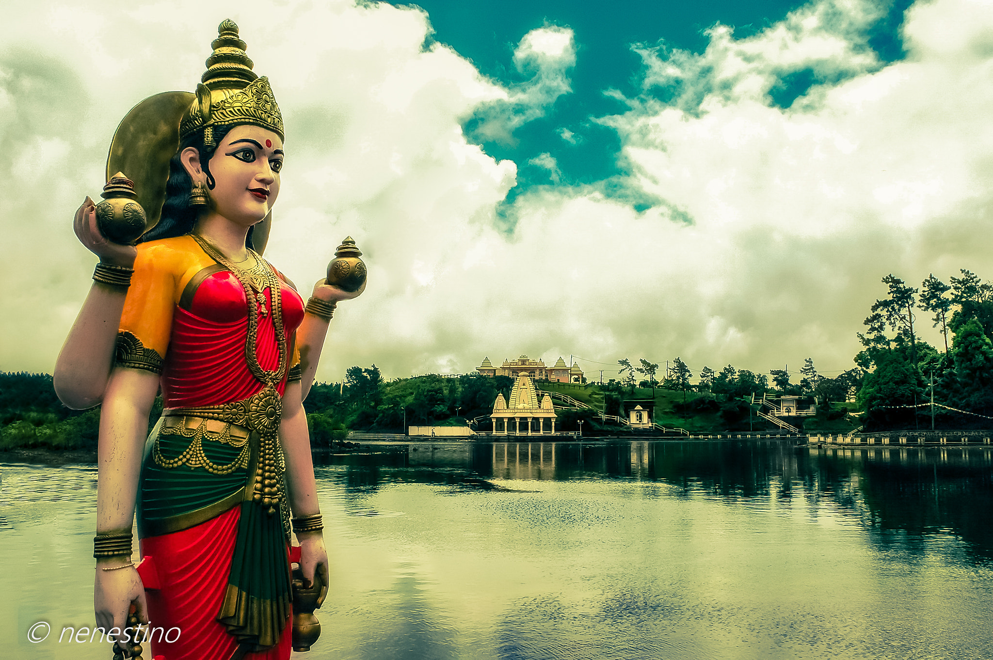 Nikon D70 sample photo. Mauritius ganga temple photography