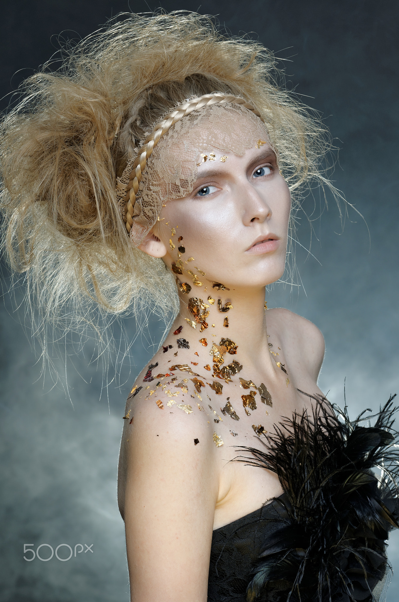 Beauty young model.Fashion Art Woman Shooting in the Studio.