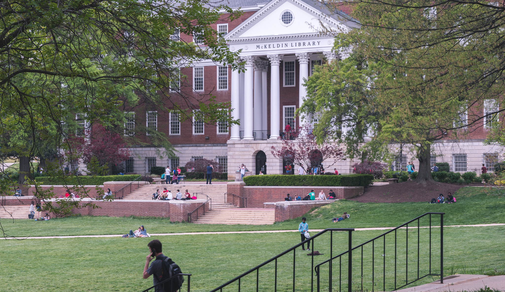 Nikon D5500 + Sigma 17-70mm F2.8-4 DC Macro OS HSM | C sample photo. Spring time at mckeldin mall, university of maryland photography