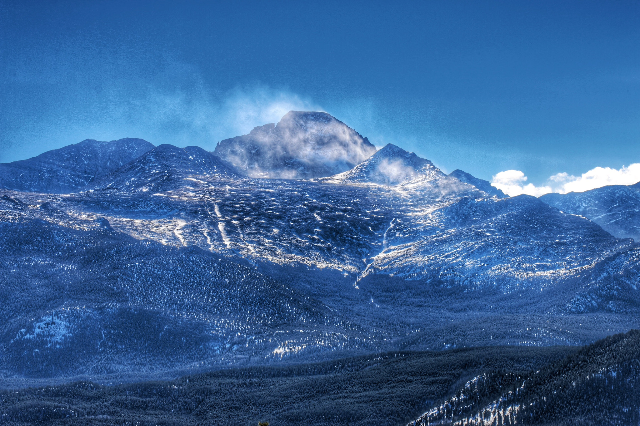 Canon EOS 70D + Canon 70-300mm sample photo. First snow on longs peak photography