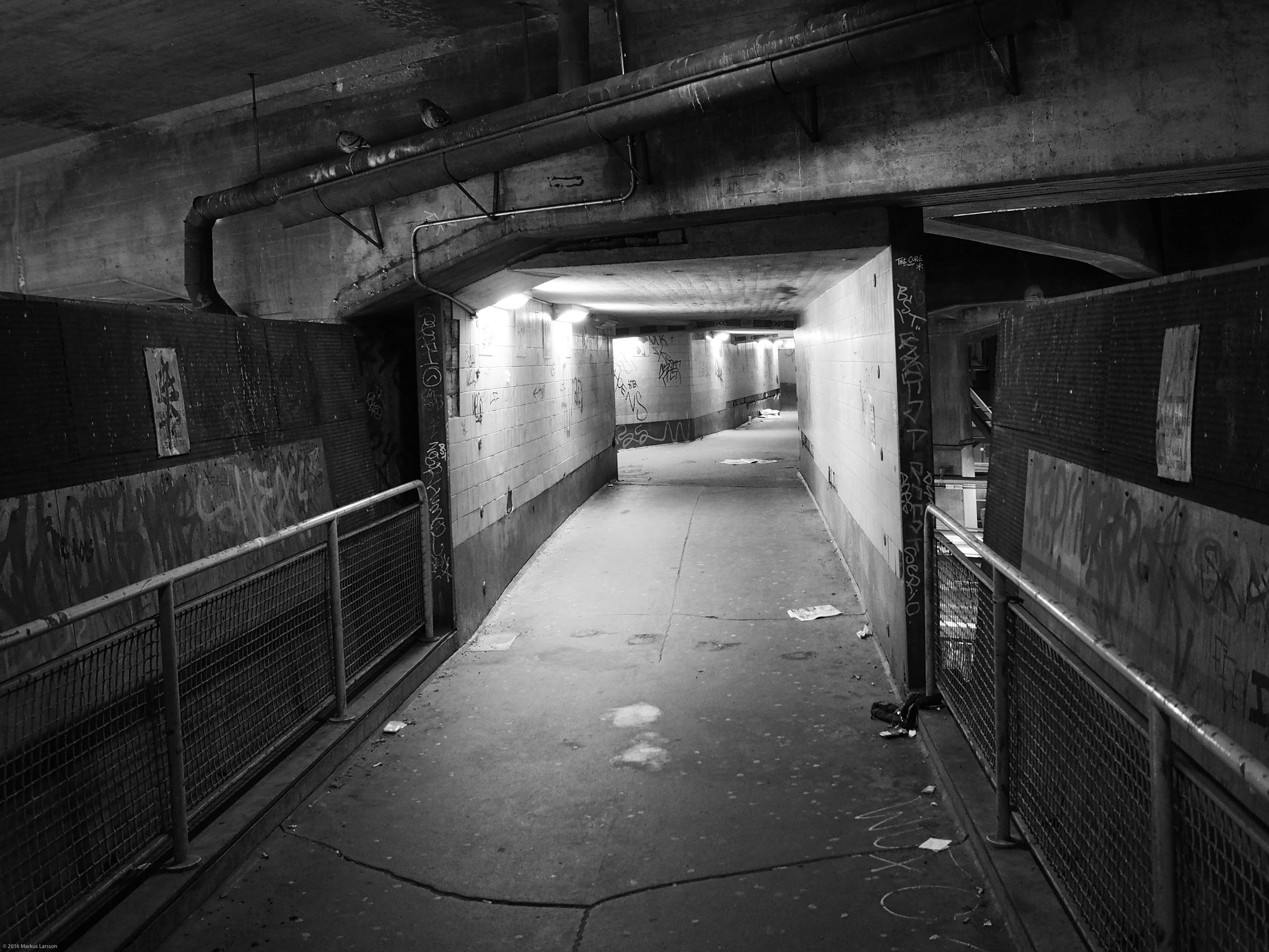 Olympus M.Zuiko Digital 17mm F1.8 sample photo. Walkway slussen metro station photography