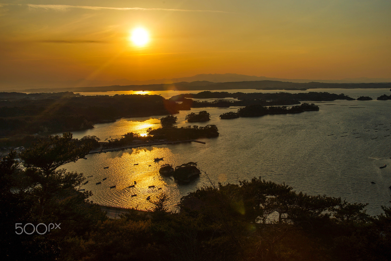 Sony a99 II + Minolta AF 28-70mm F2.8 G sample photo. Oku matsushima sunset from otakamori photography