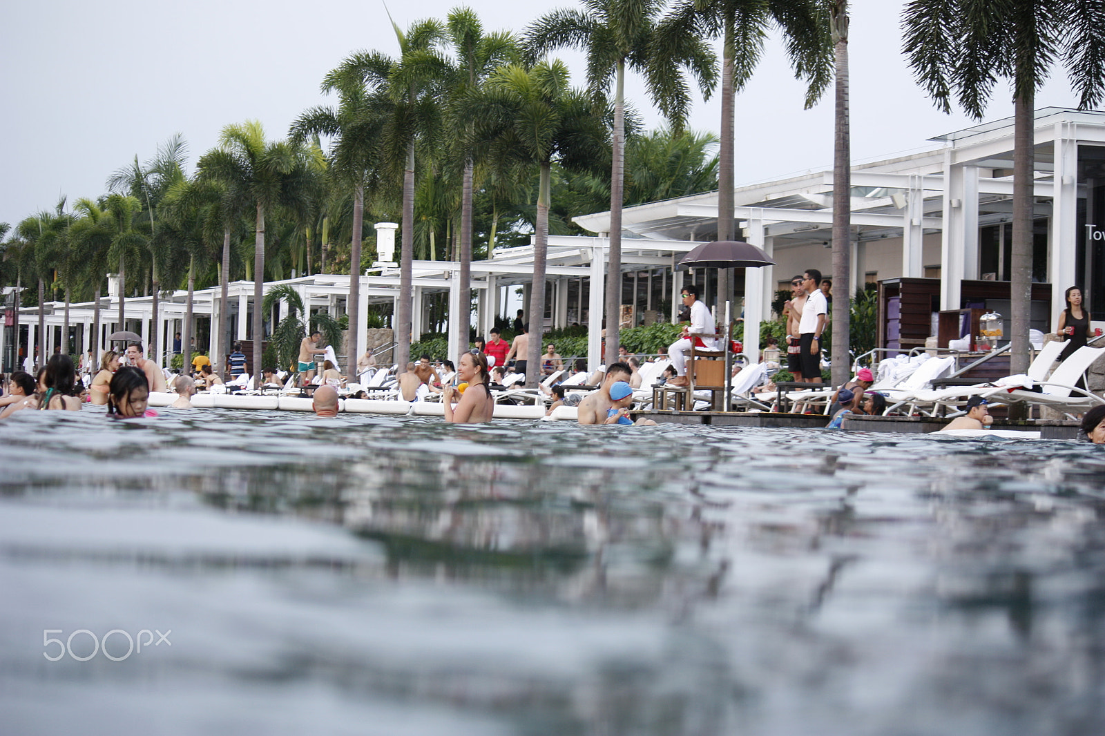 Canon EOS 450D (EOS Rebel XSi / EOS Kiss X2) sample photo. Marina bay sand - beautiful pool at 150+ floor photography