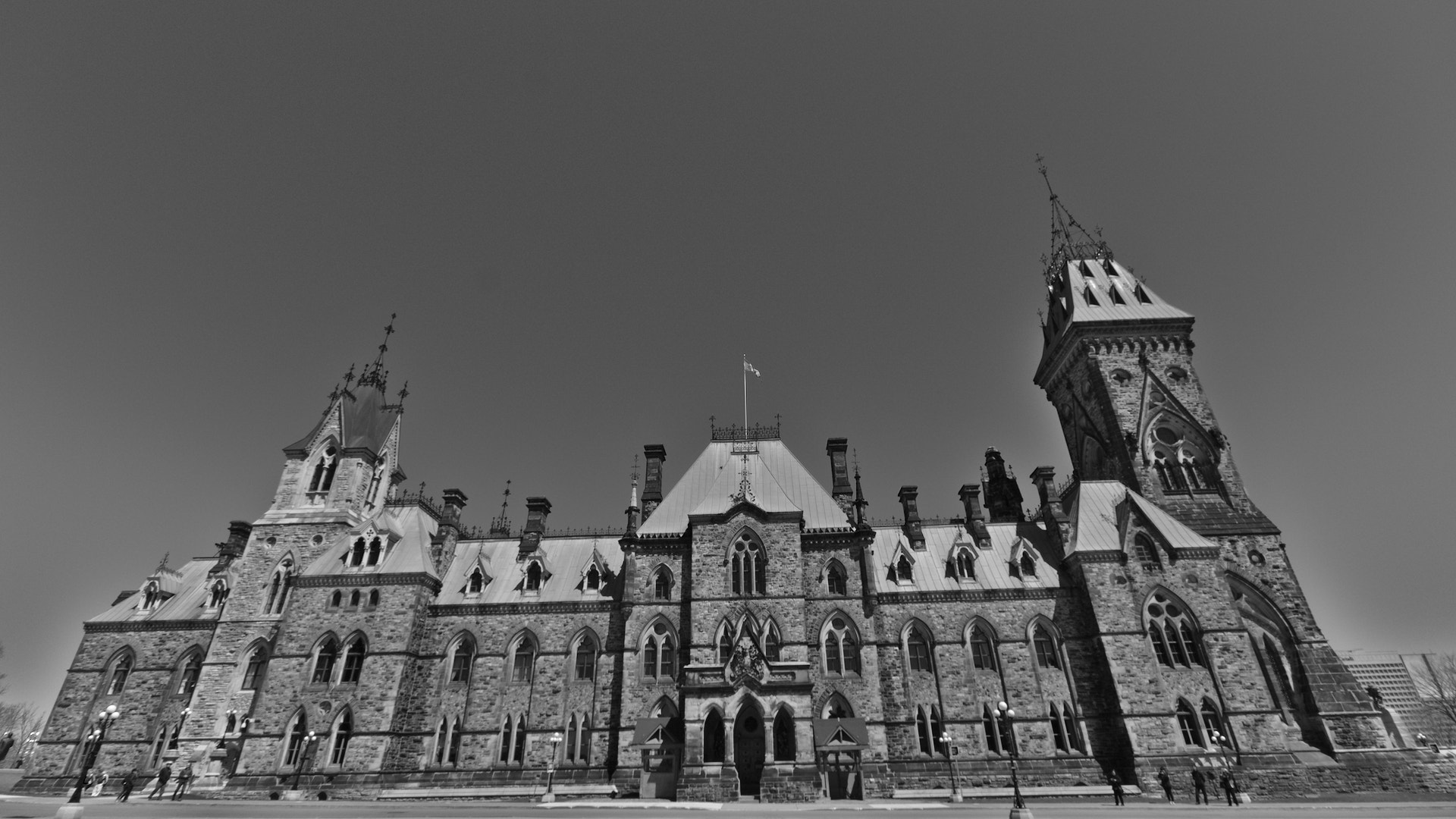 Sigma 10-20mm F4-5.6 EX DC HSM sample photo. East block of parliament of canada (b&w) photography