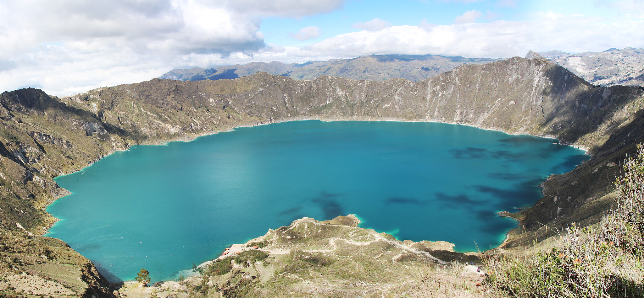 Canon EF-S 18-135mm F3.5-5.6 IS STM sample photo. Lake quilota at ibarra, ecuador. lake in a volcano photography
