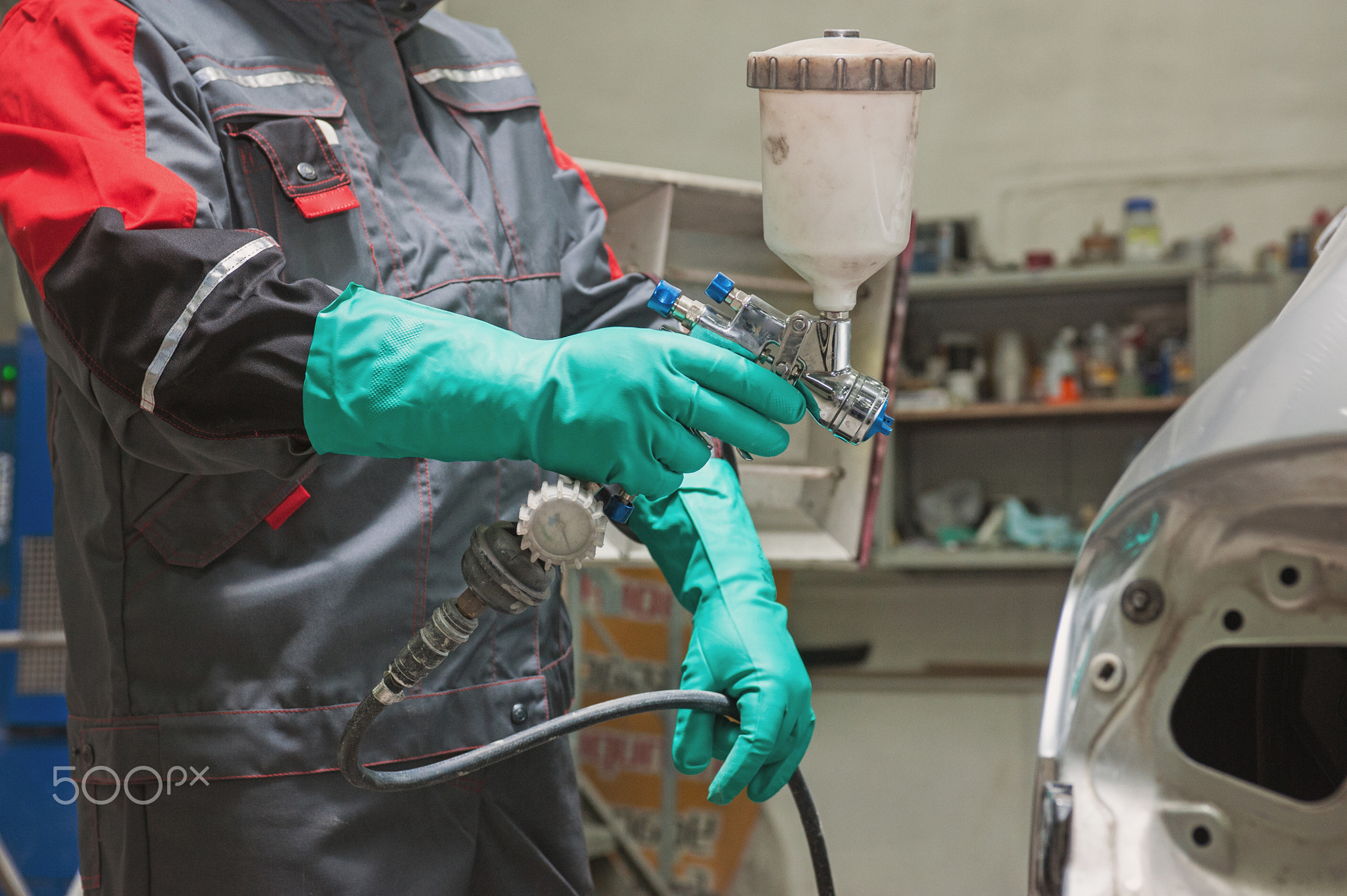 painting a car