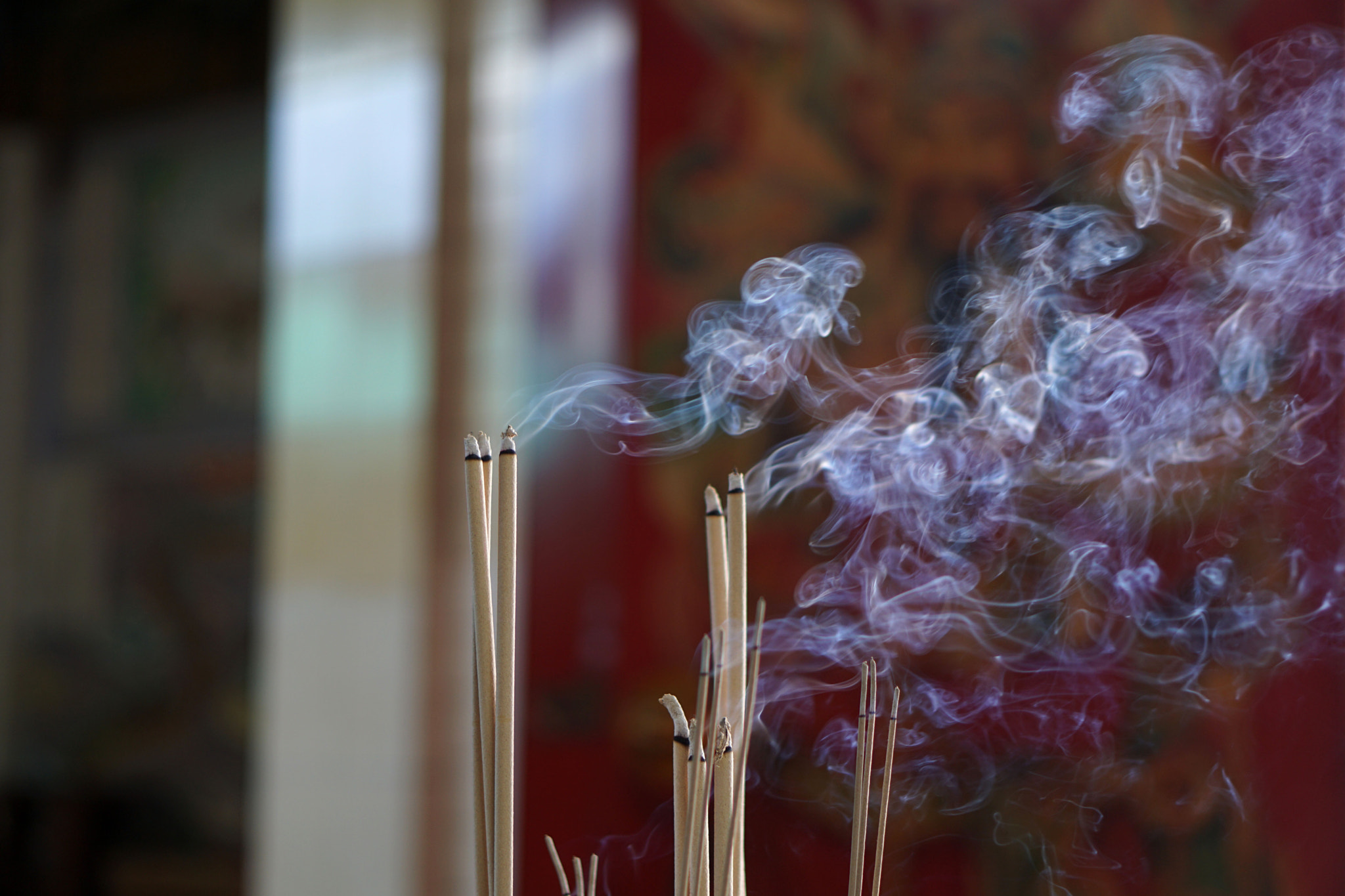 Sony a5100 + E 50mm F1.8 OSS sample photo. Burning incense photography
