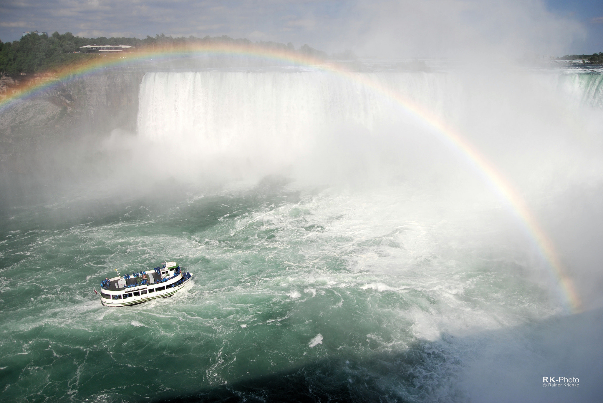 Nikon D80 sample photo. Niagara falls in kanada mit regenbogen und "maid of the mist" photography