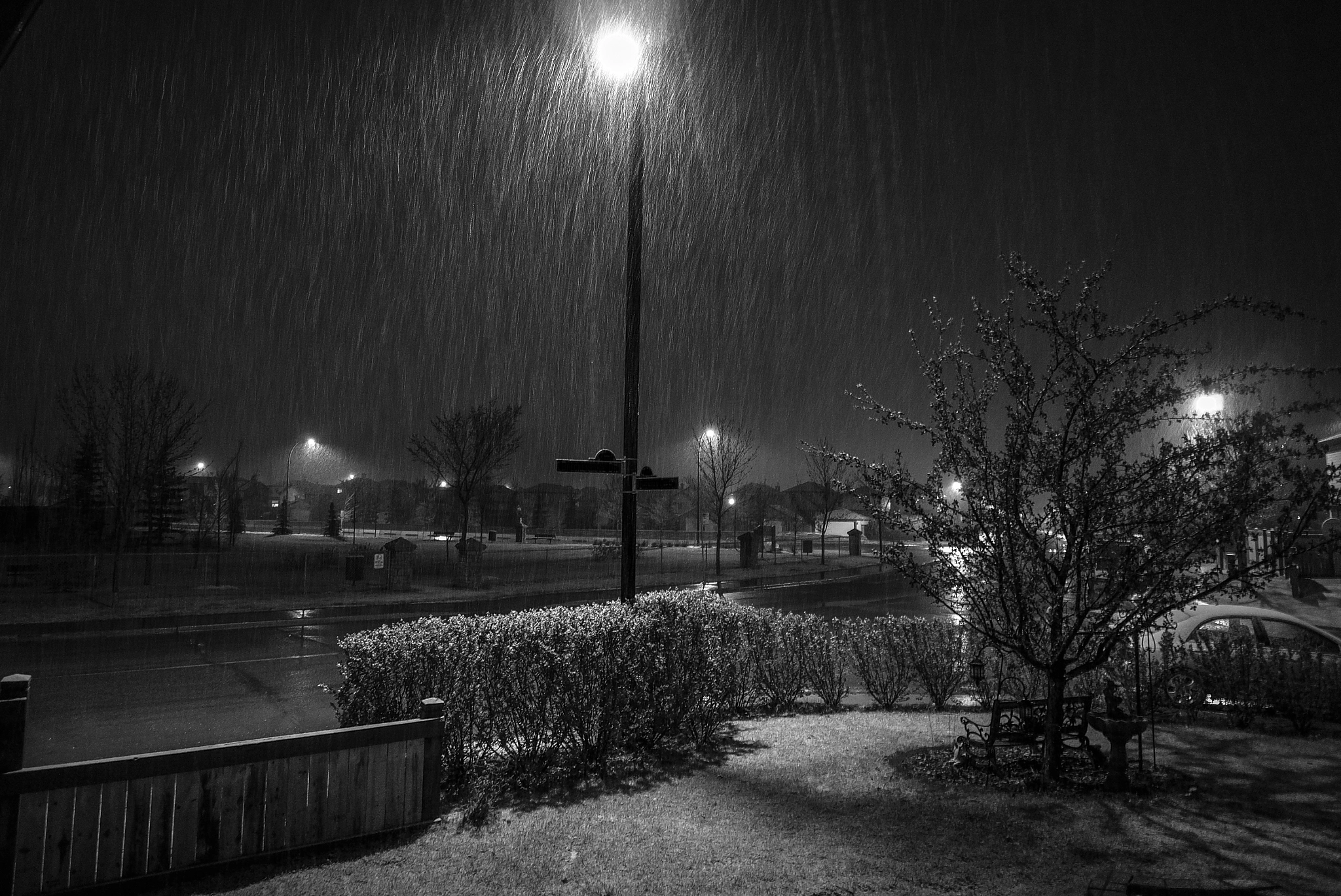 Fujifilm X-A1 + Fujifilm XF 14mm F2.8 R sample photo. Late nigh snow storm photography