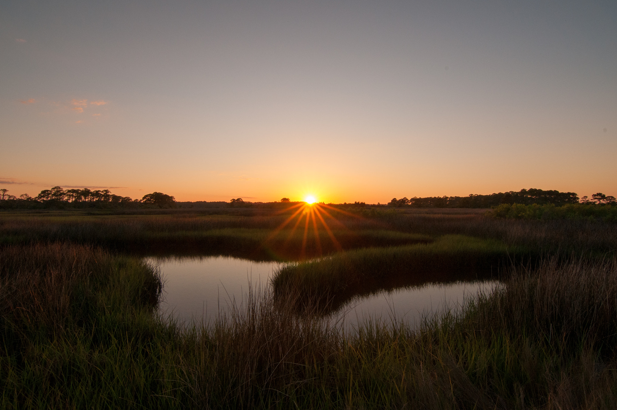 Nikon D300 + Tokina AT-X Pro 11-16mm F2.8 DX II sample photo. Sunset over the marsh photography