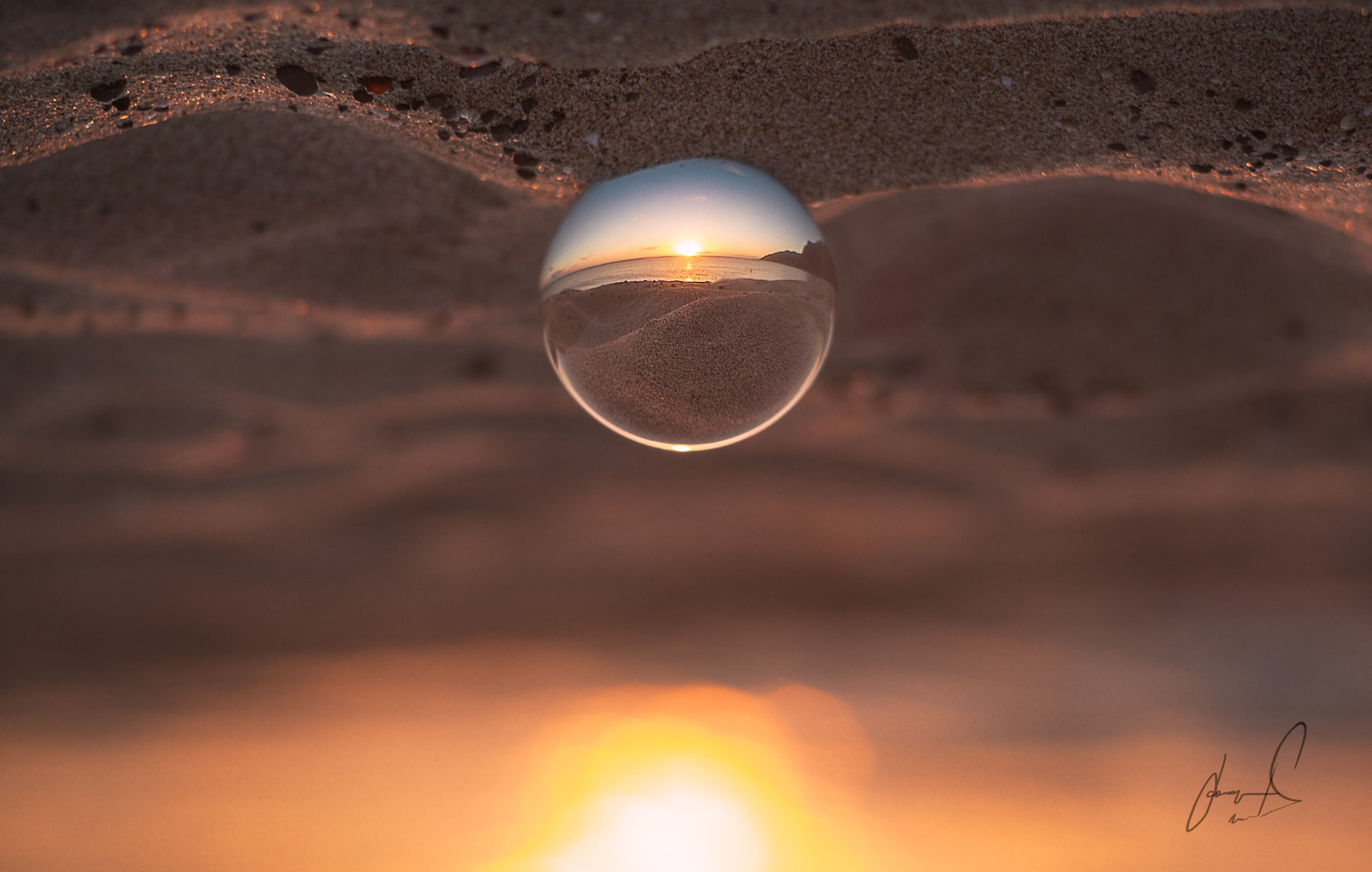 Canon EOS 5D Mark II + Canon EF 70-210mm f/3.5-4.5 USM sample photo. Crystal ball sunset photography